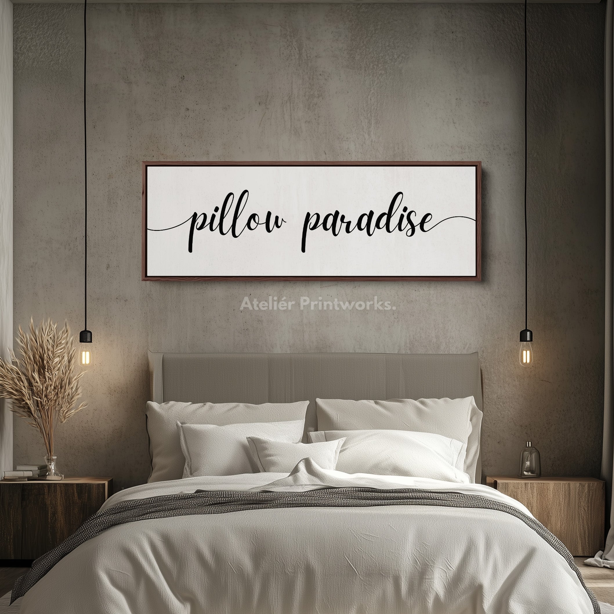 Master Bedroom Above Bed Wall Decor Typography