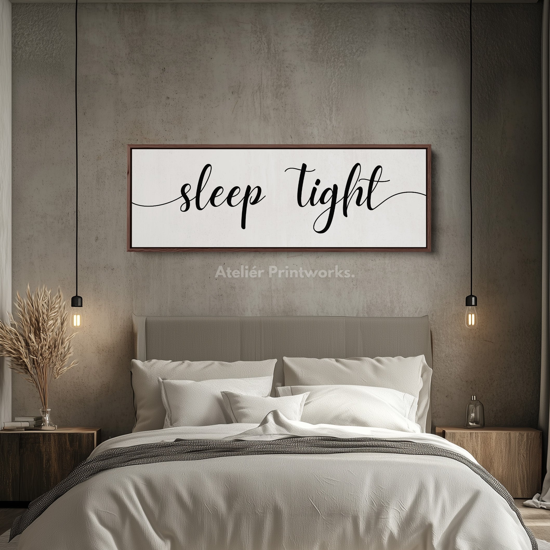 Above Bed Wall Art Long Panoramic  'Sleep Tight'