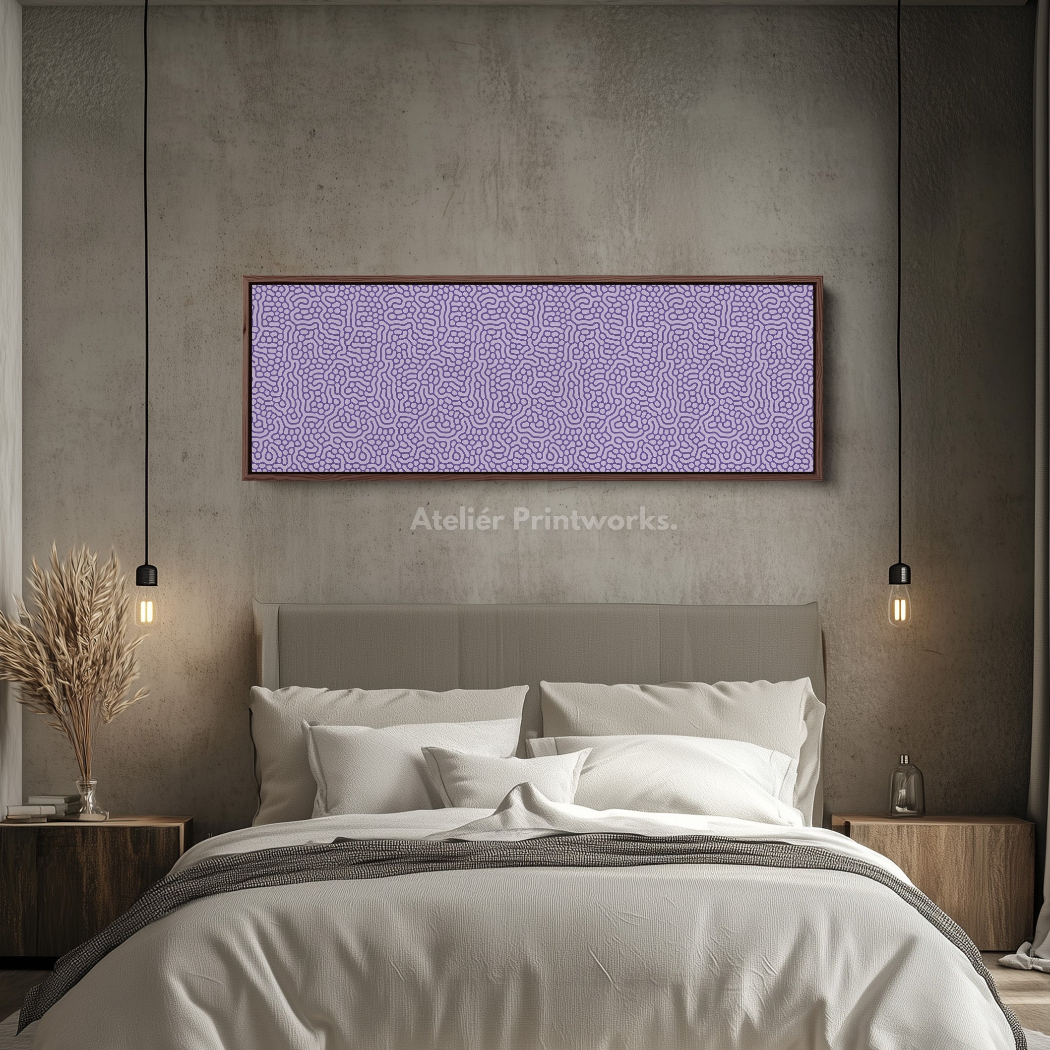 Purple Organic Pattern Horizontal Long Wall Decor