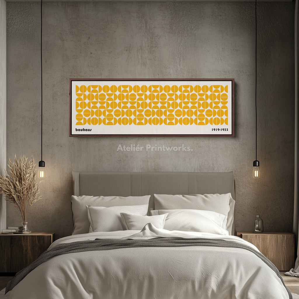 Long Narrow Above Bed Wall Art Orange Bauhaus