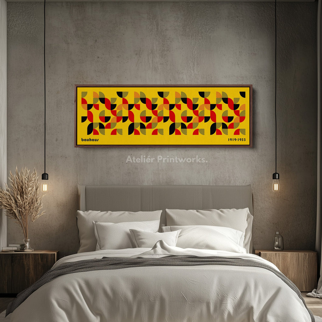 Above Bed Wall Decor Large Framed Bauhaus Canvas