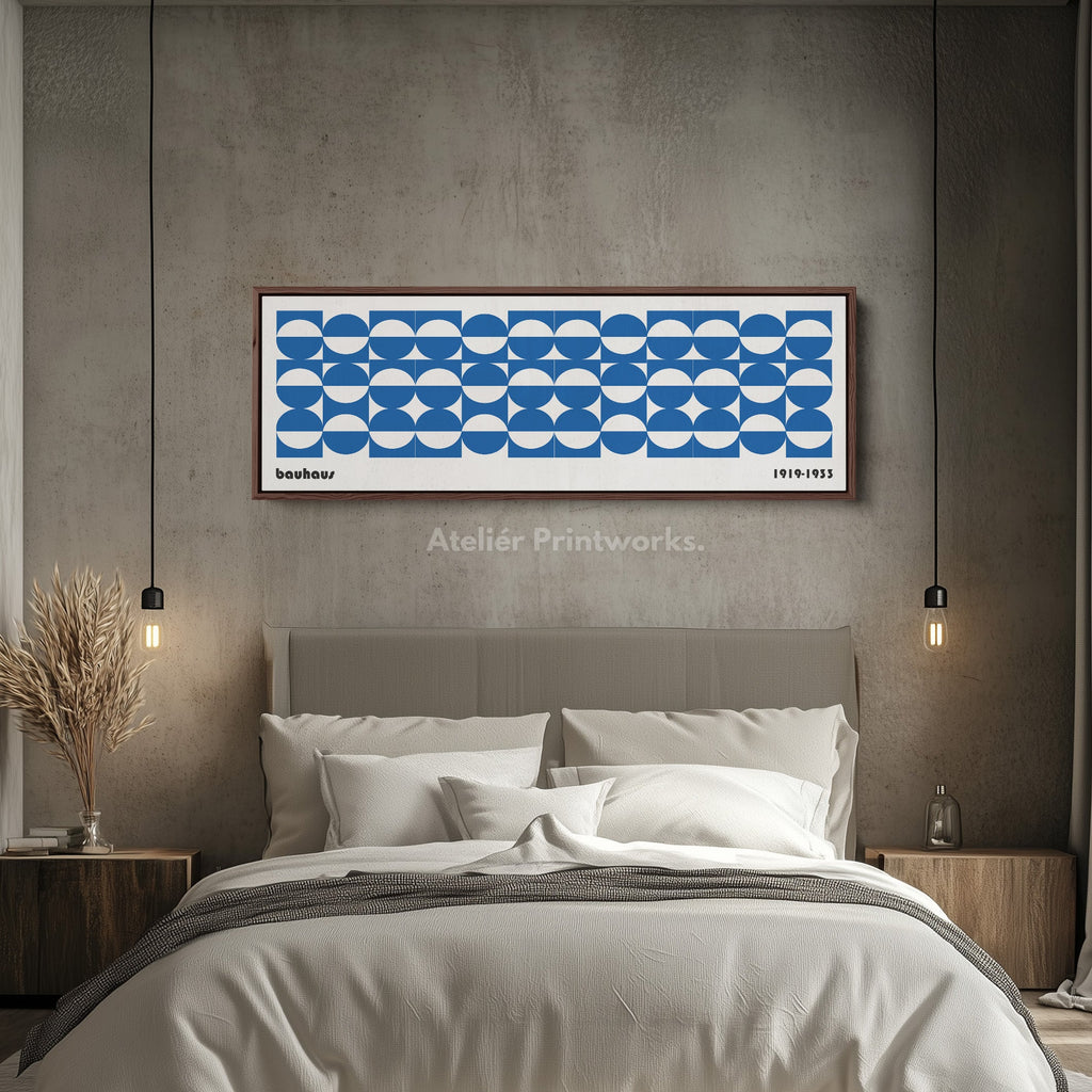 Bauhaus Long Narrow Panoramic Framed Canvas Wall Art
