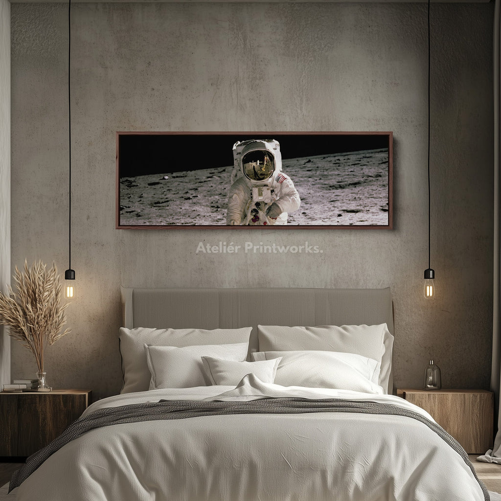 Long Horizontal Wall Art Astronaut Moon Walk NASA