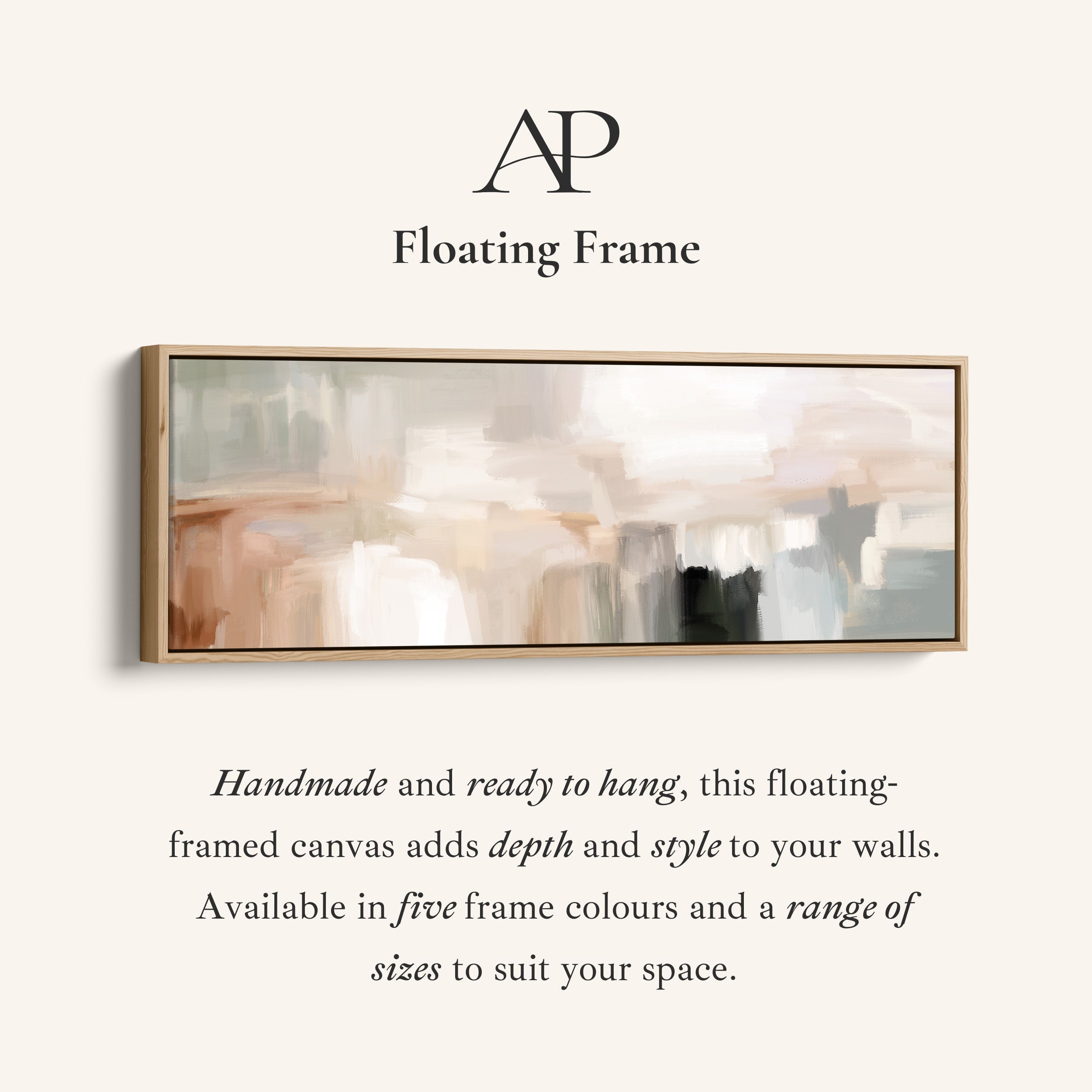 Minimalist Beige Abstract Horizontal Wide Wall Art
