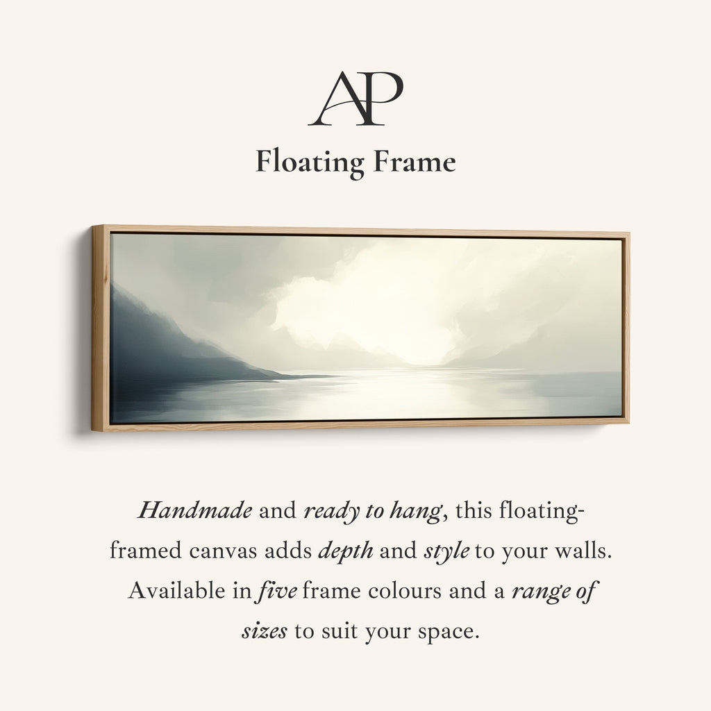Misty Lake Long Narrow Abstract Horizontal Wall Art