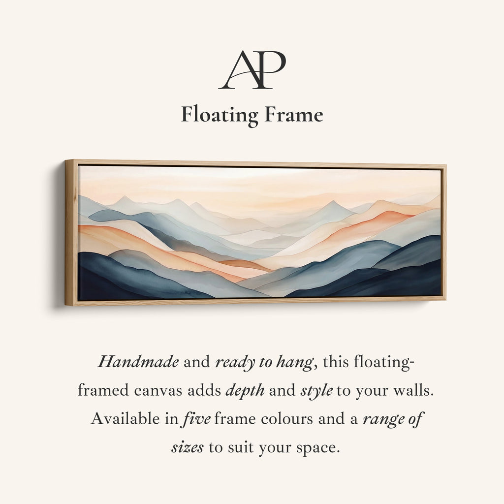 Panoramic Wall Art Layered Hills Wide Canvas For Living Room