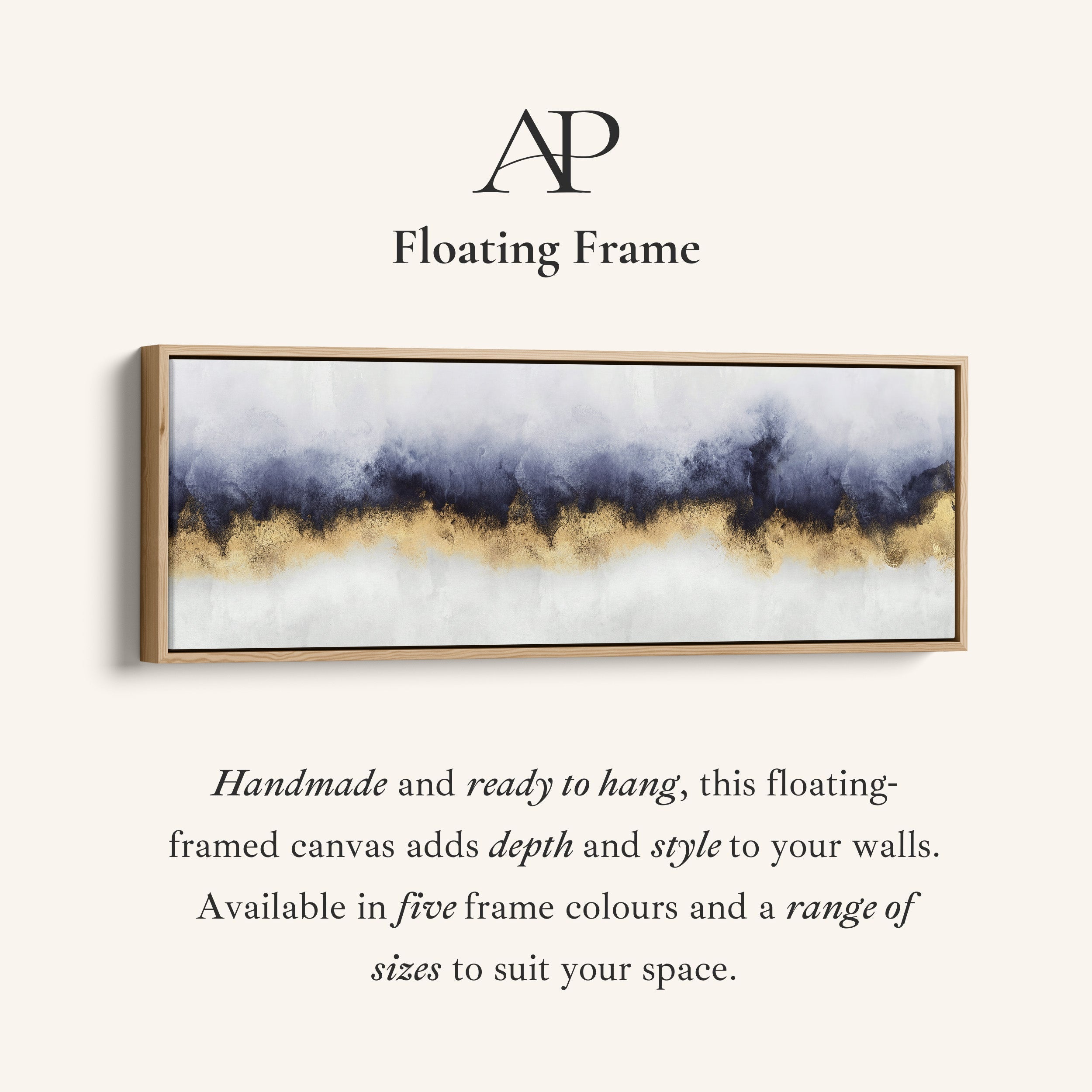 Long Narrow Canvas Abstract Blue Horizon Wide Canvas For Bedroom