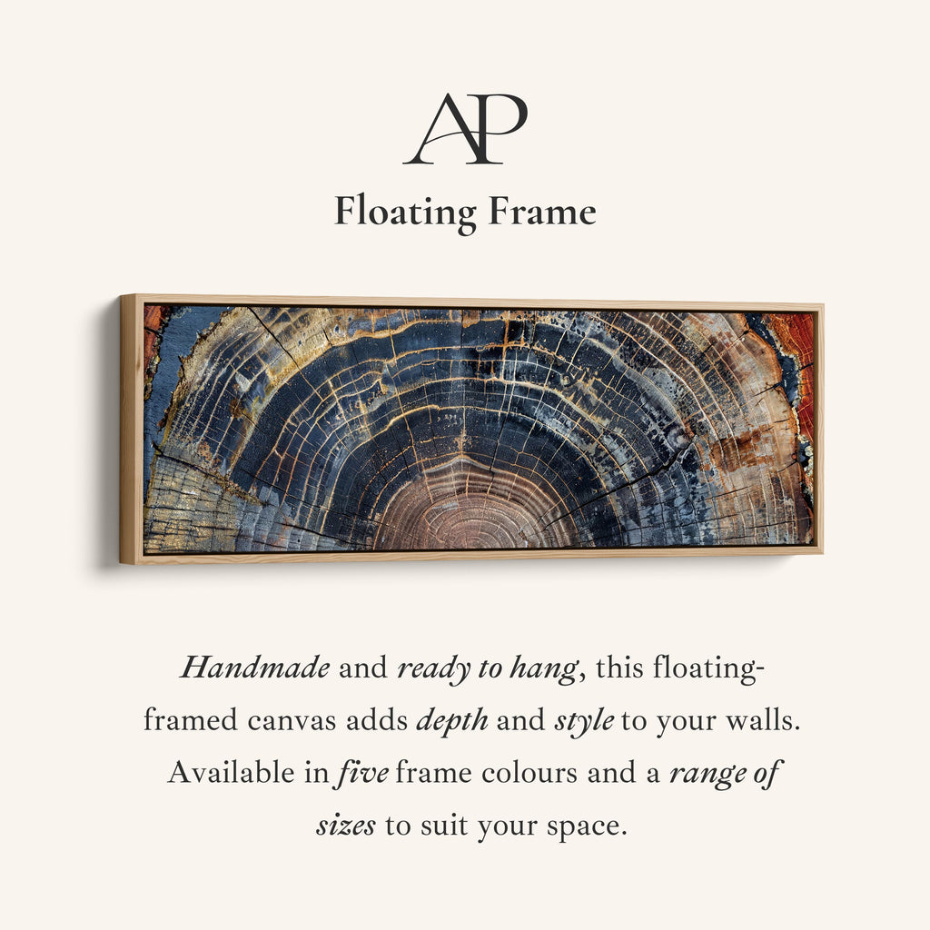 Wide Wall Art Tree Ring Cross Section Long Canvas For Office