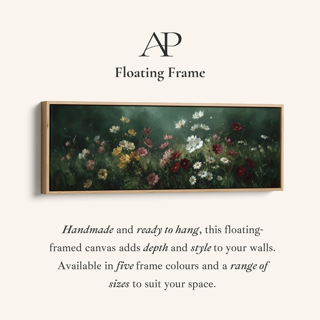 Wide Wall Art Deep Forest Floral Field Long Canvas For Hallway