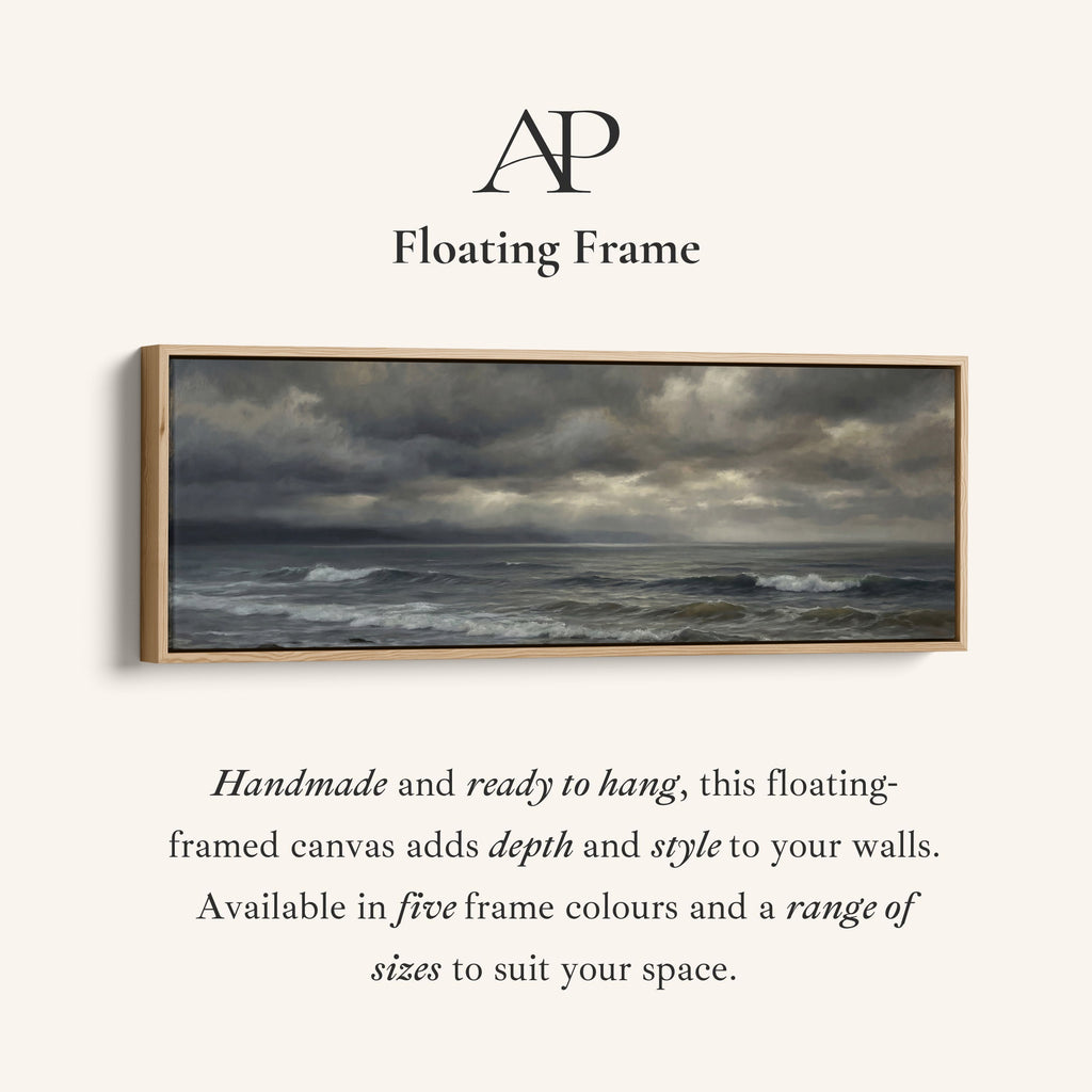 Panoramic Wall Art Rough Sea And Clouds Statement Wall Decor Office
