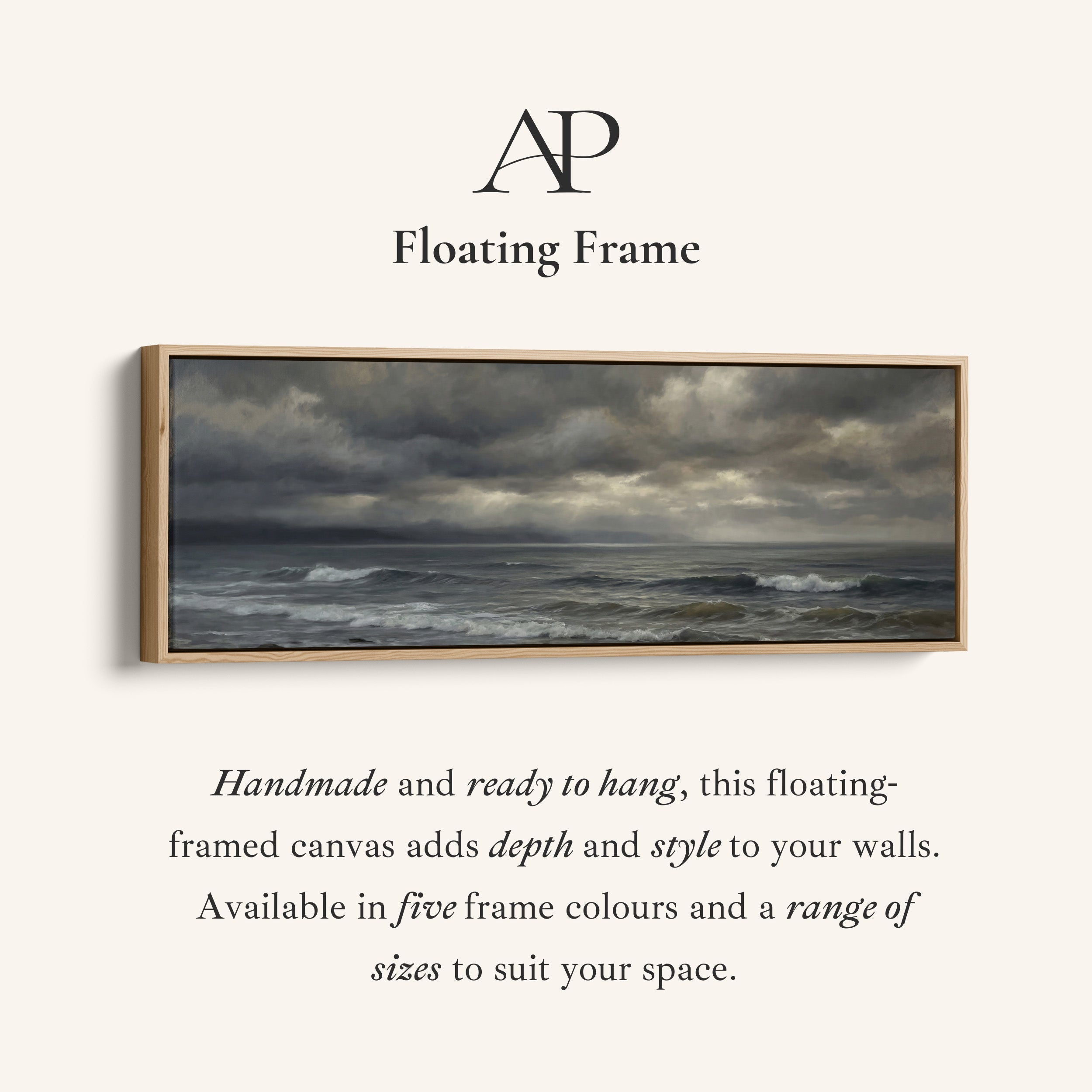 Panoramic Wall Art Rough Sea And Clouds Statement Wall Decor Office