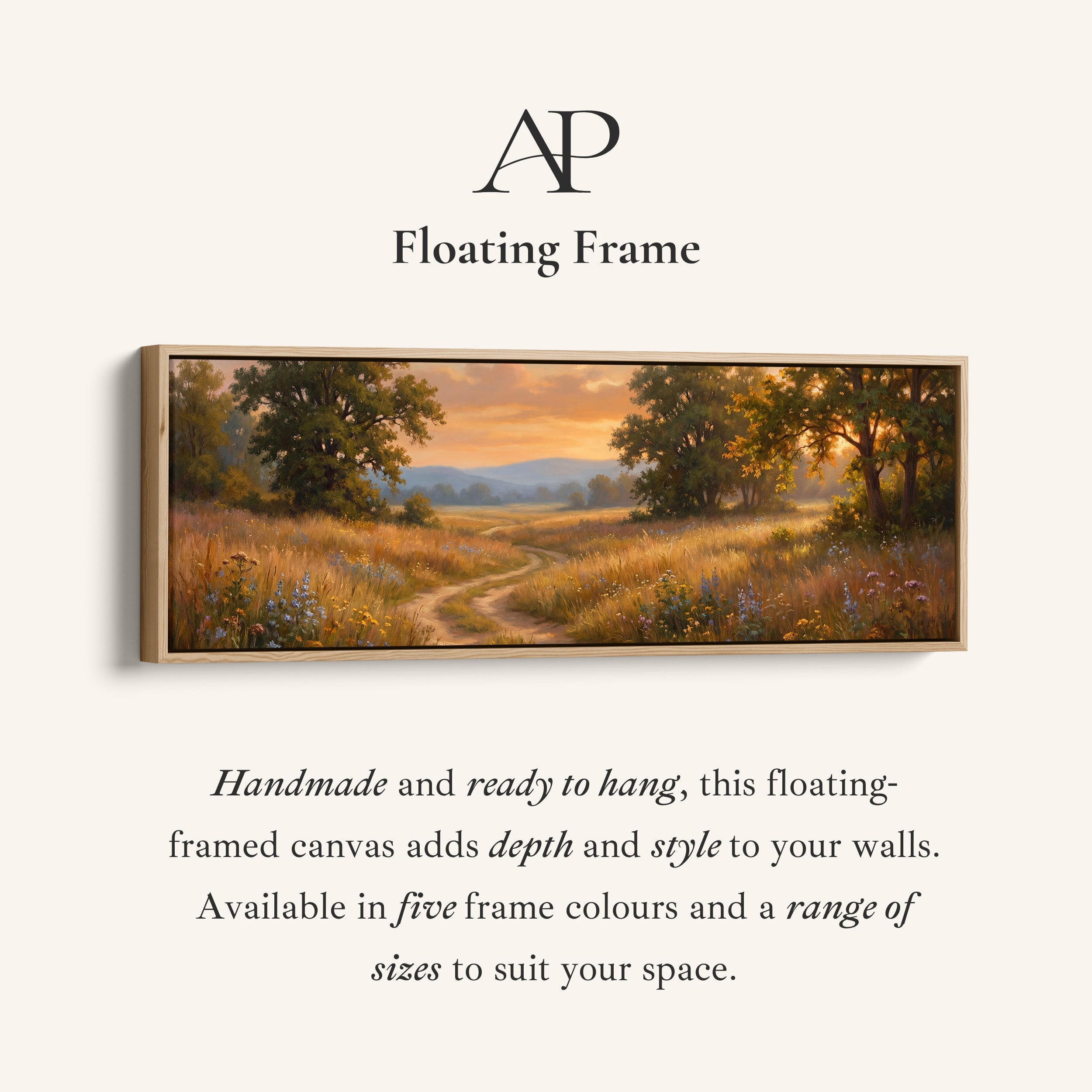 Golden Field At Sunset Wide Canvas Oversized Wall Decor Hallway