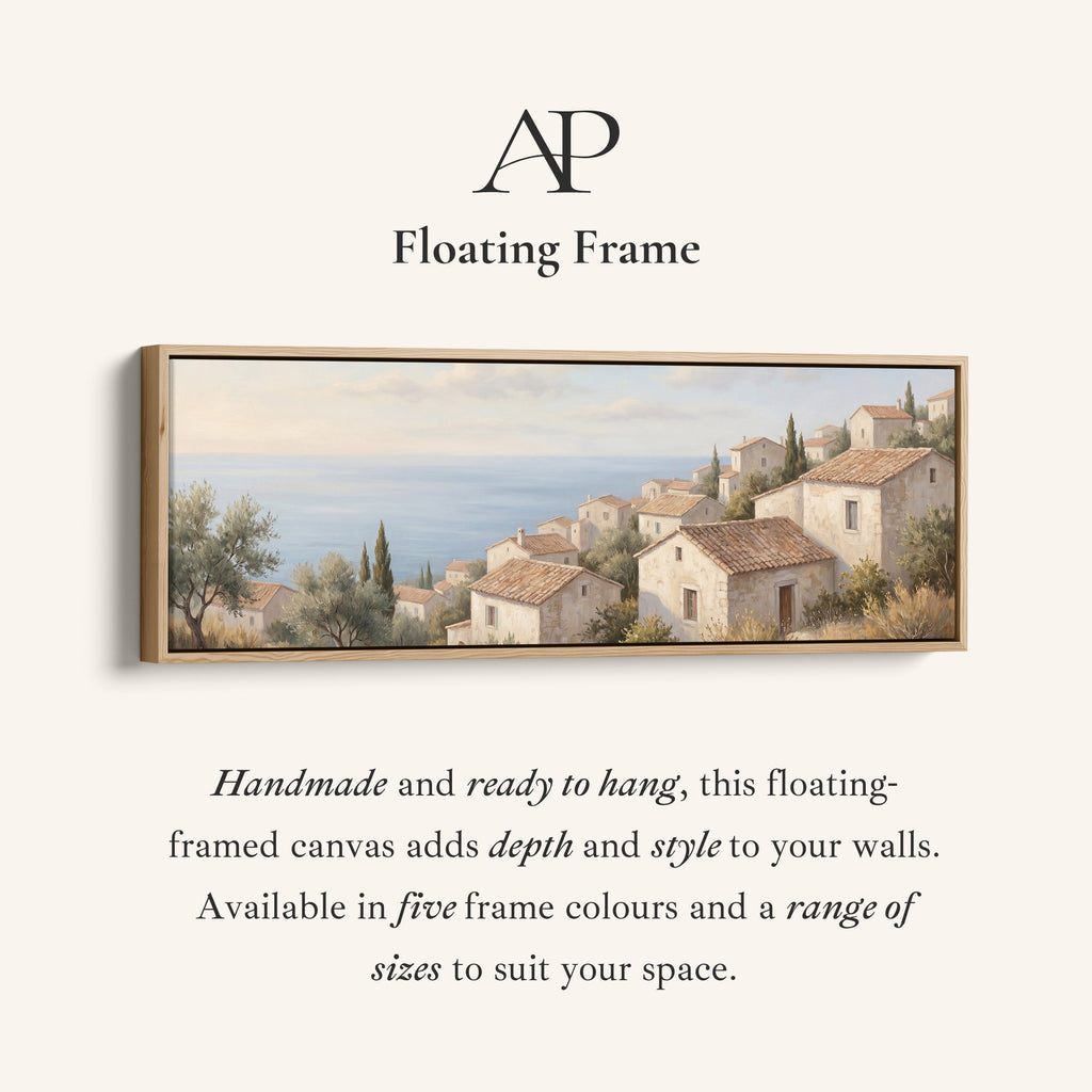 Coastal Hillside Village Horizontal Wall Art Oversized Wall Decor Office