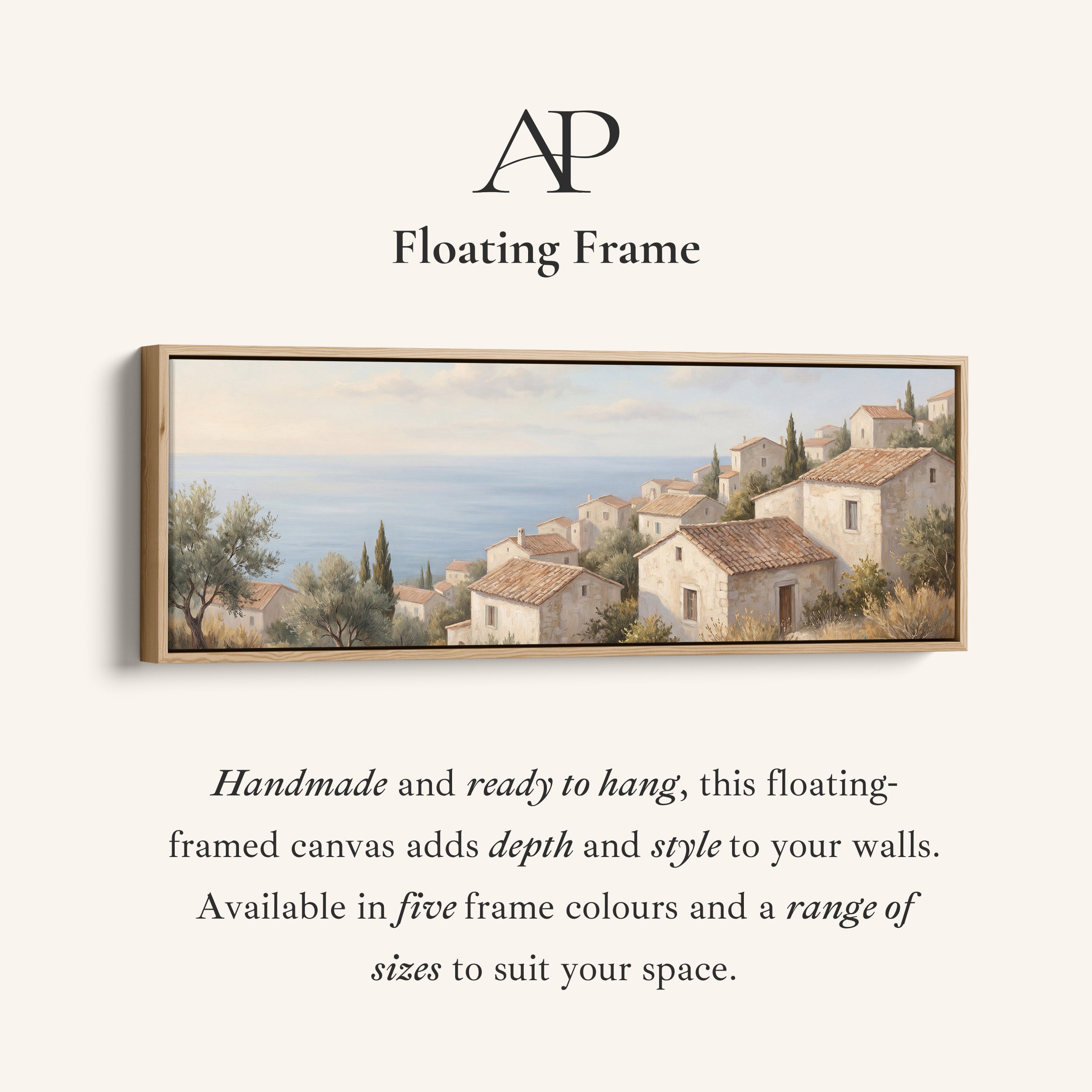 Coastal Hillside Village Horizontal Wall Art Oversized Wall Decor Office