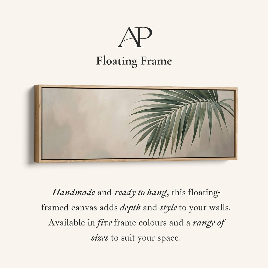Palm Leaf On Neutral Background Wide Canvas Oversized Wall Decor Bedroom