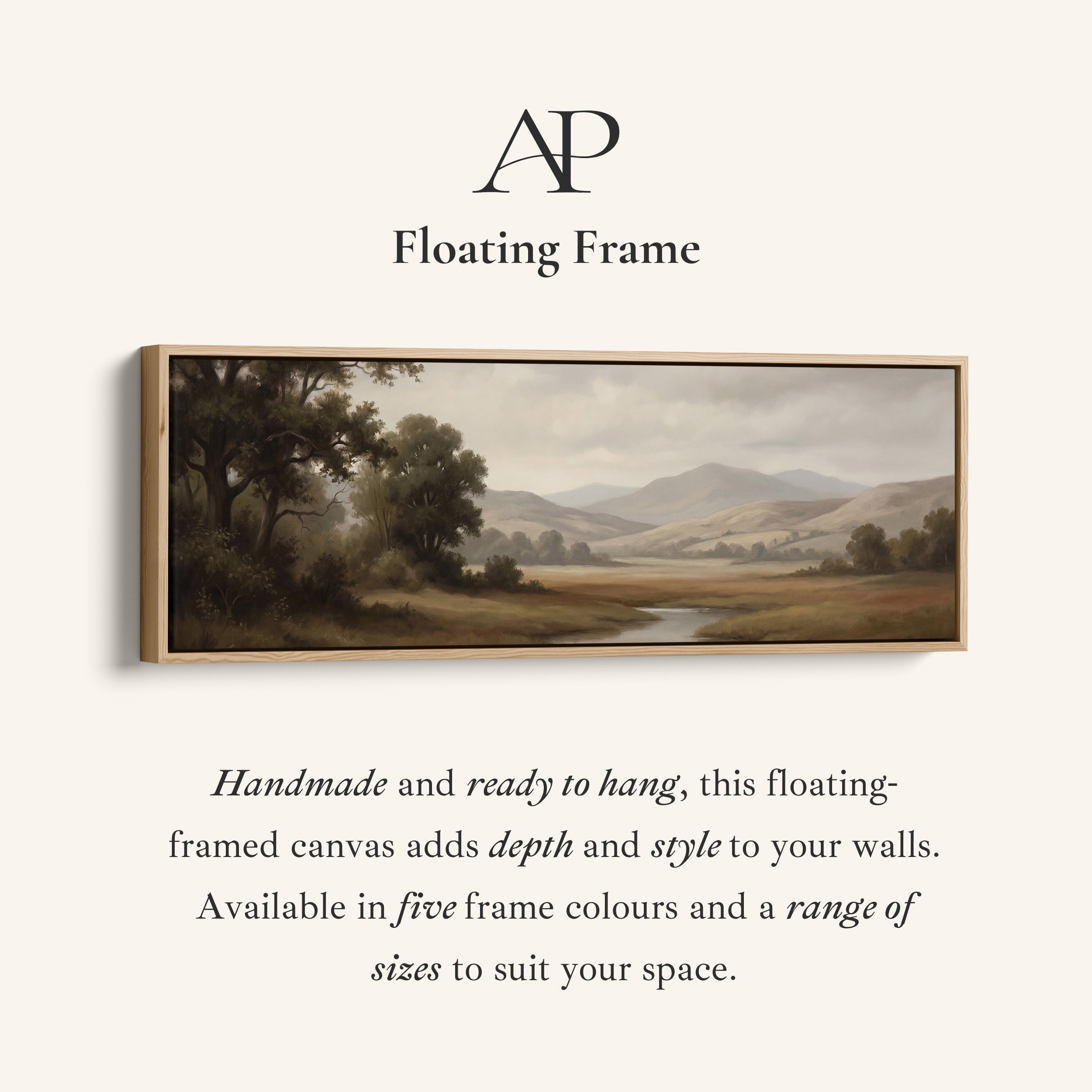 River Valley With Mountains Horizontal Wall Art Oversized Wall Decor Office