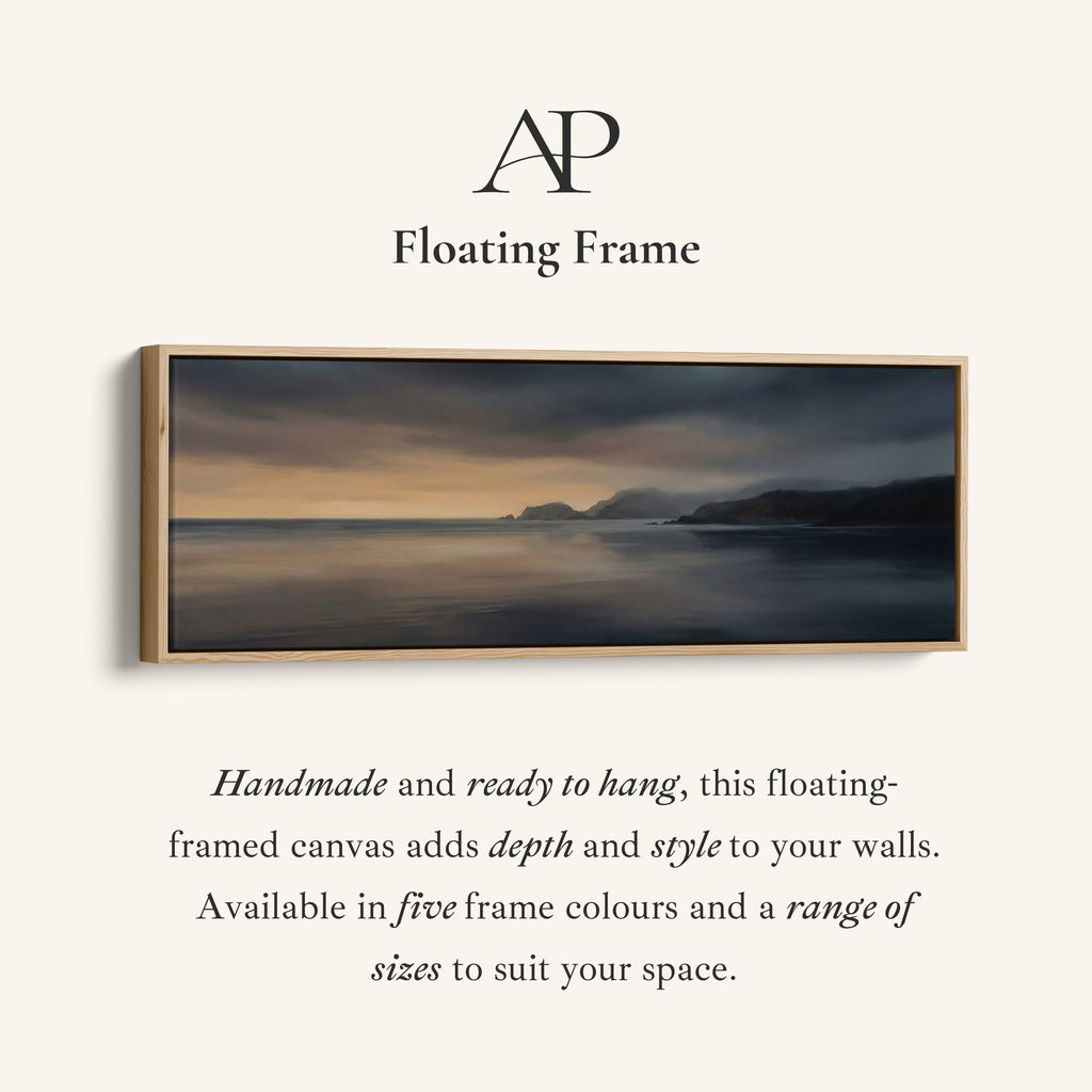 Coastal Mountains At Sunset Long Wall Art Panoramic Canvas Living Room