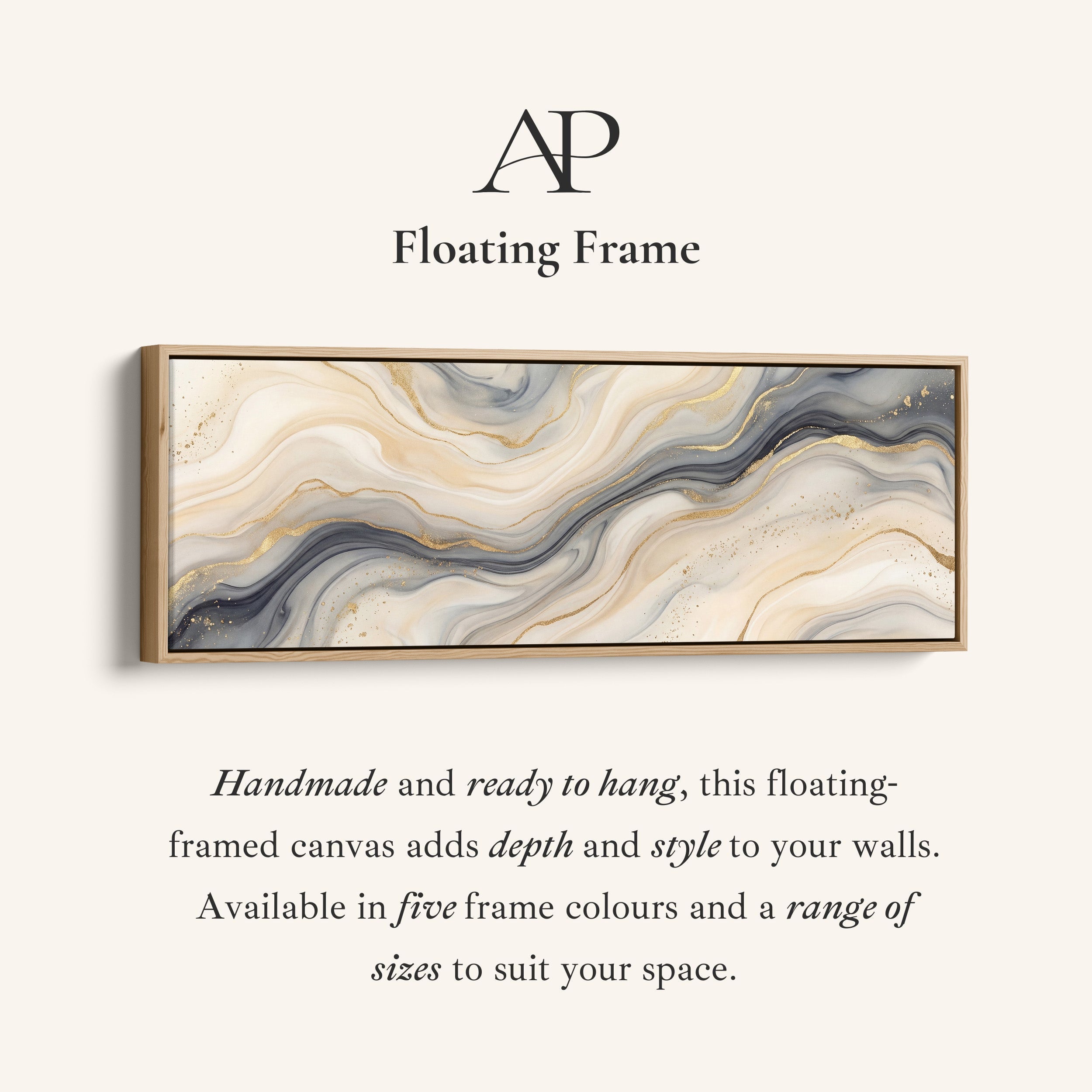 Above Bed Wall Art Abstract Marble With Yellow Lines Panoramic Canvas Print Bedroom