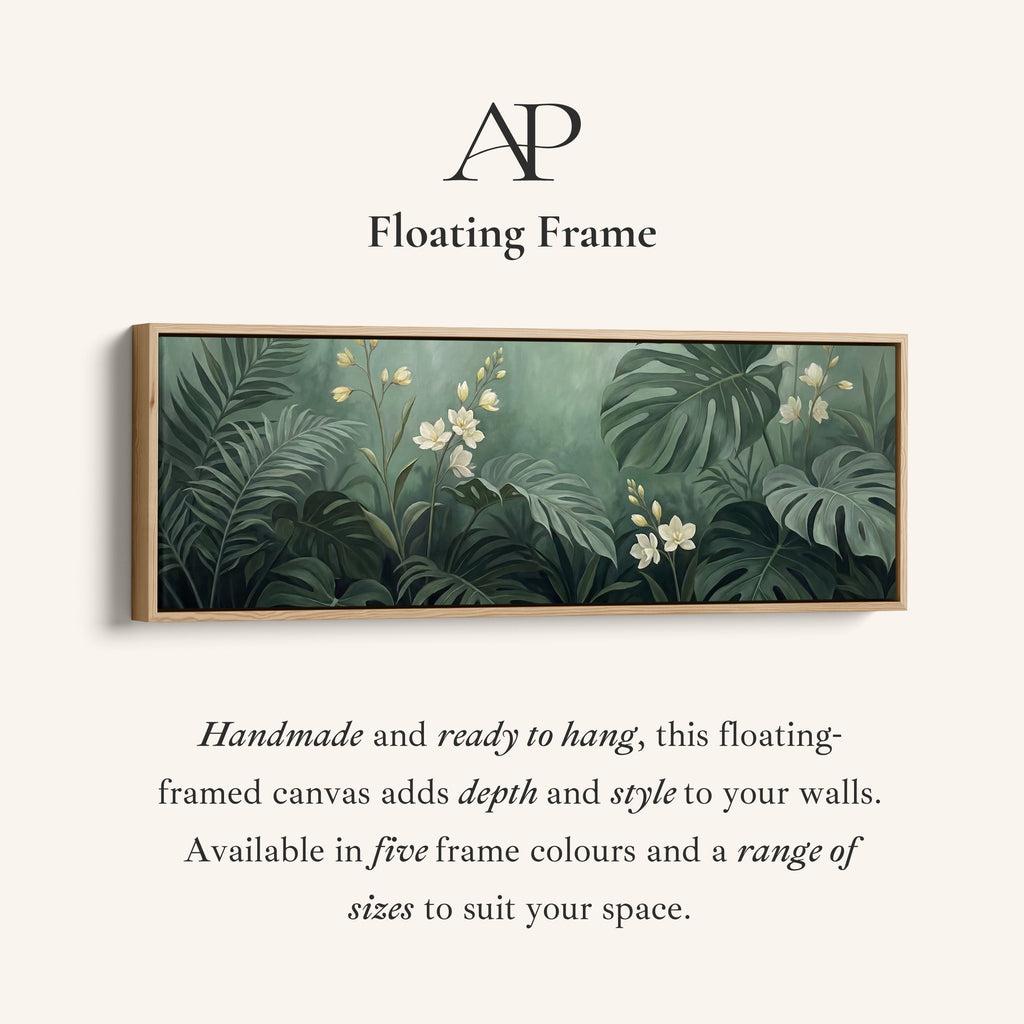 Dense Tropical Leaves And Blossoms Large Wall Art Panoramic Canvas Kitchen
