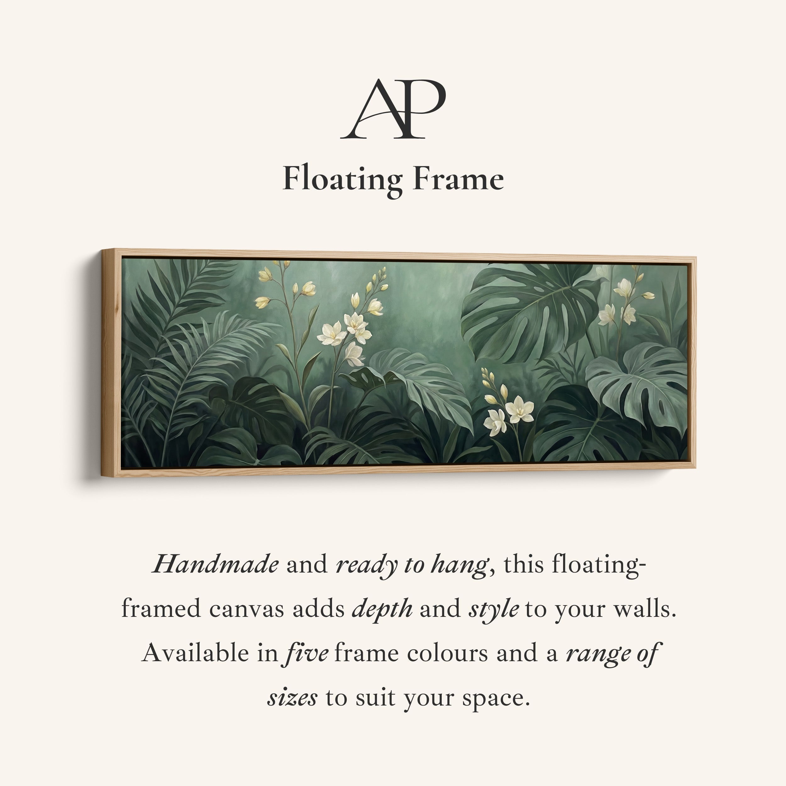 Dense Tropical Leaves And Blossoms Large Wall Art Panoramic Canvas Kitchen