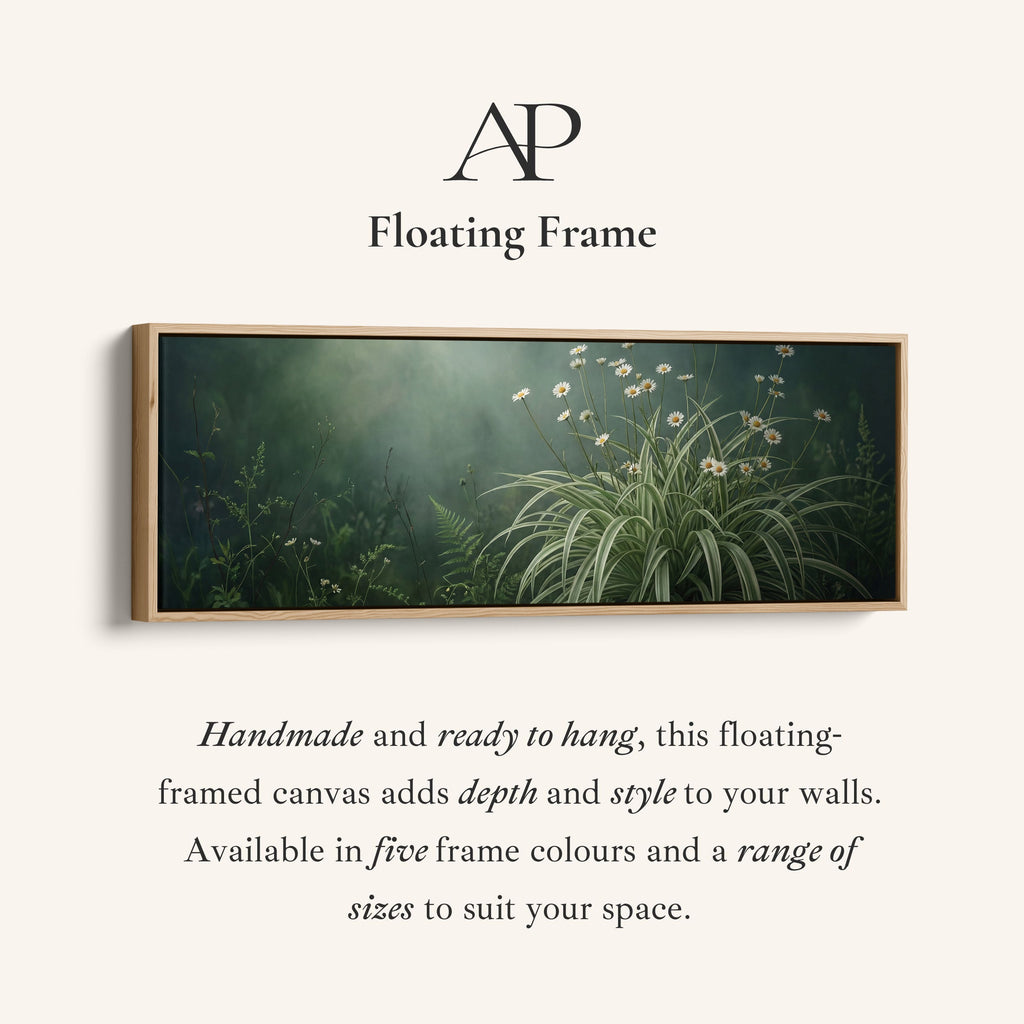 Daisies And Long Grass Large Wall Art Panoramic Canvas Print Living Room