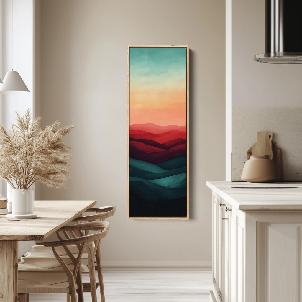 Minimalist Sunset Vertical Long Wall Art
