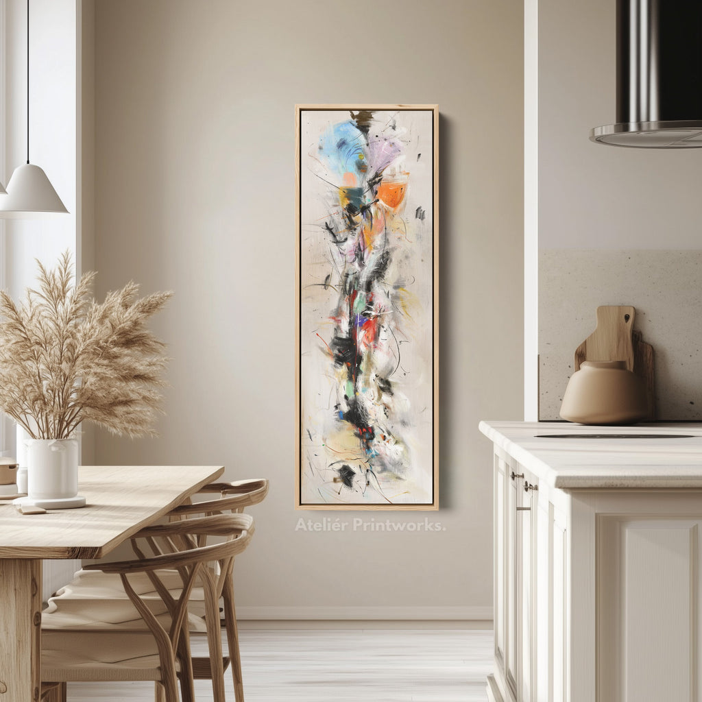Long Narrow Vertical Colourful Abstract Large Canvas Wall Art