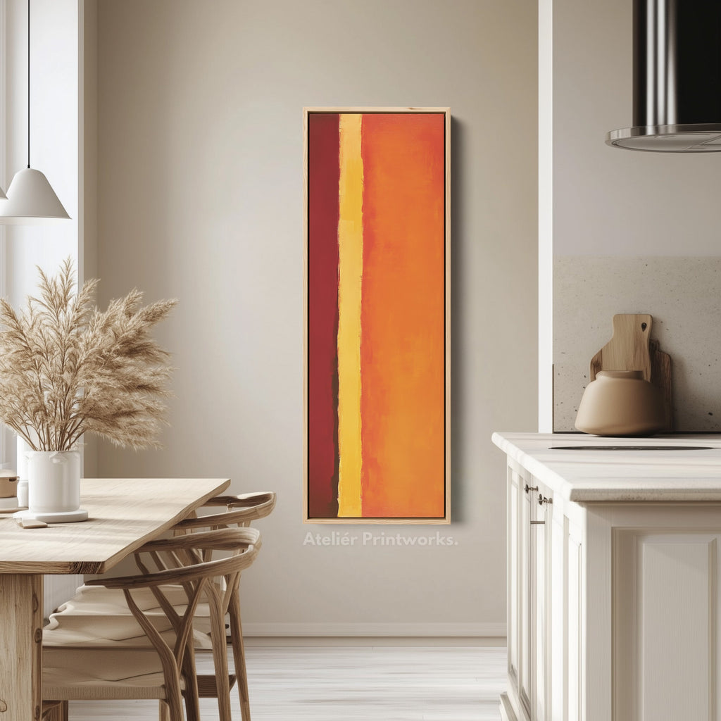 Orange Abstract Long Vertical Large Canvas Wall Decor