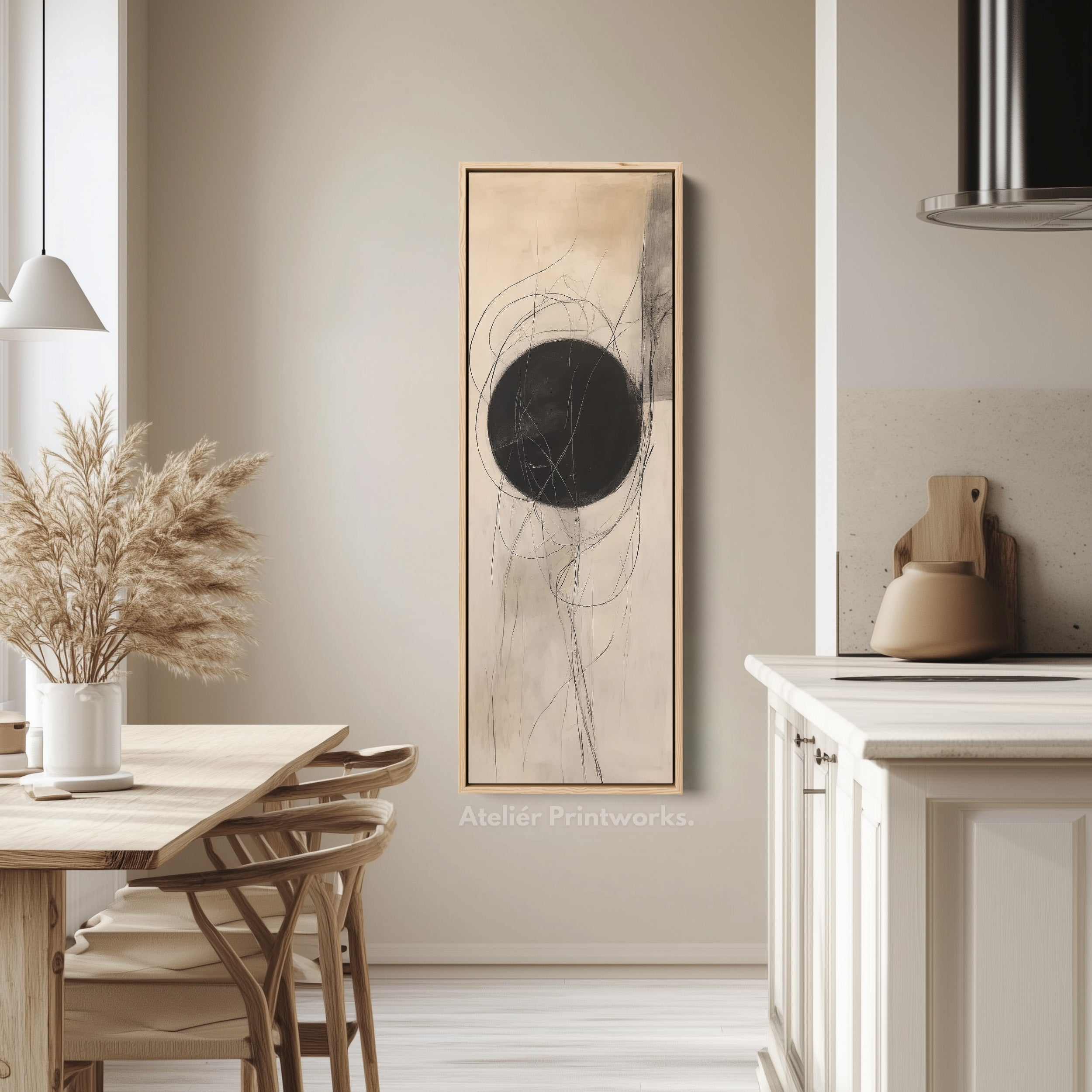 Minimalist Abstract Vertical Thin Large Wall Art Canvas