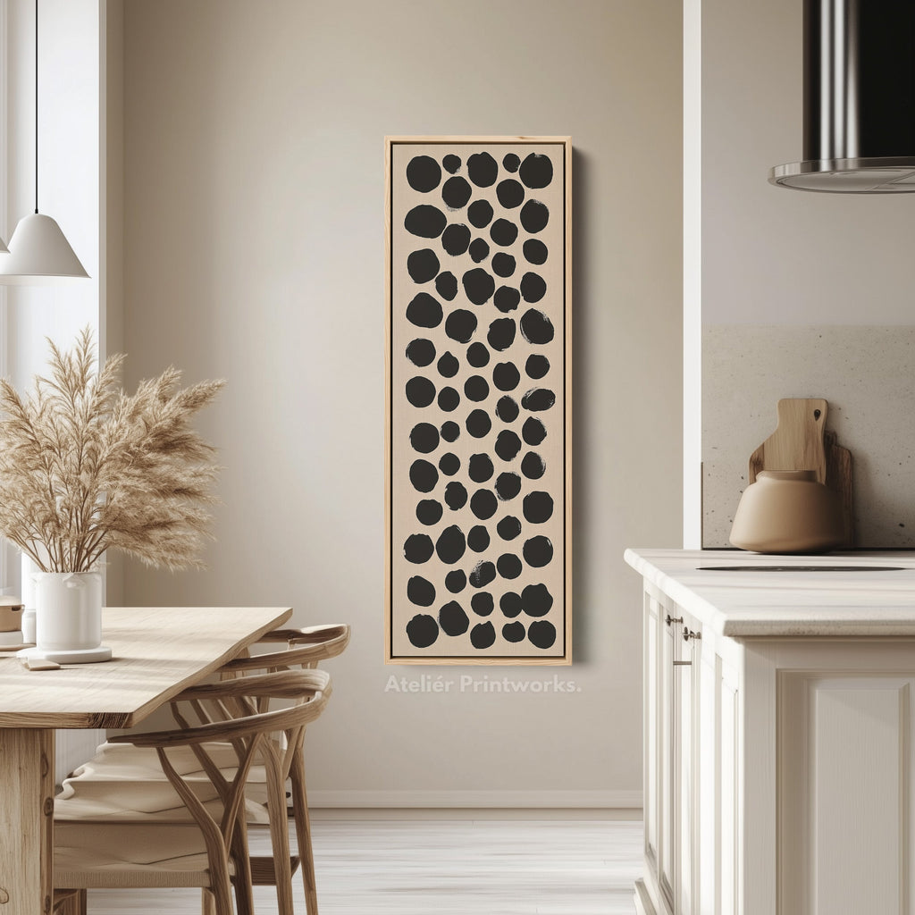Minimalist Black Dots Large Canvas Wall Art Vertical Wall Decor