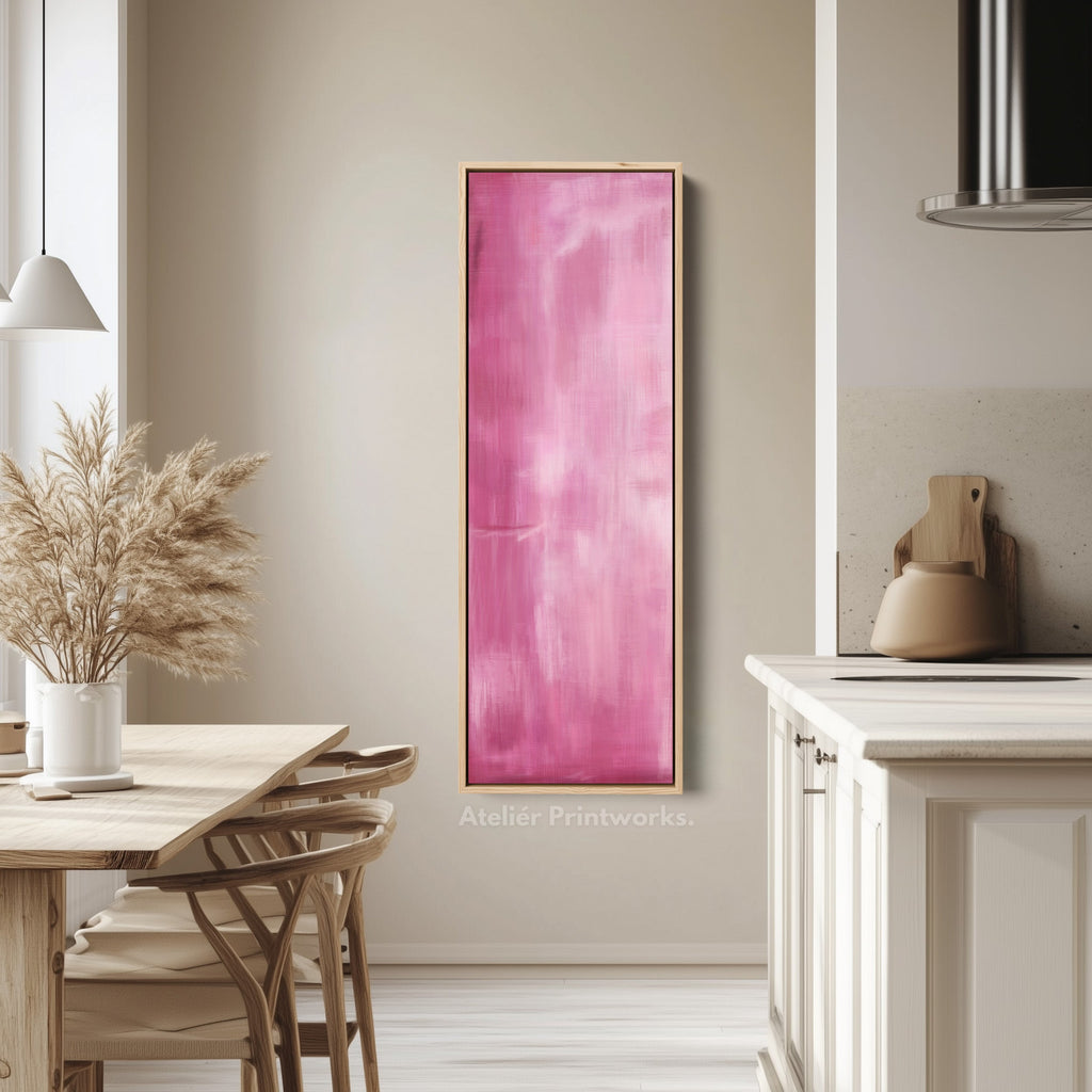 Vertical Wall Art Pink - Living Room Tall Long Narrow Vertical Wall Decor