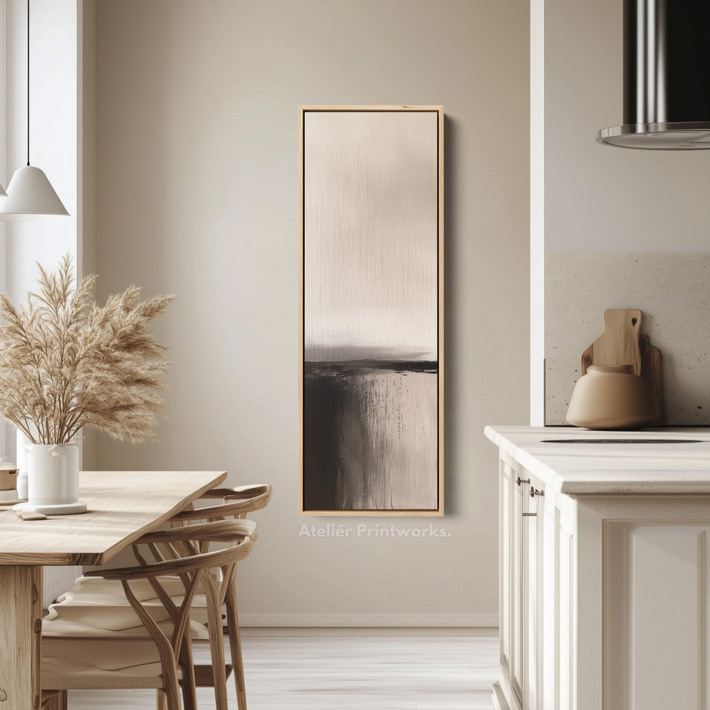 Long Narrow Vertical Wall Art Minimalist Abstract Gray