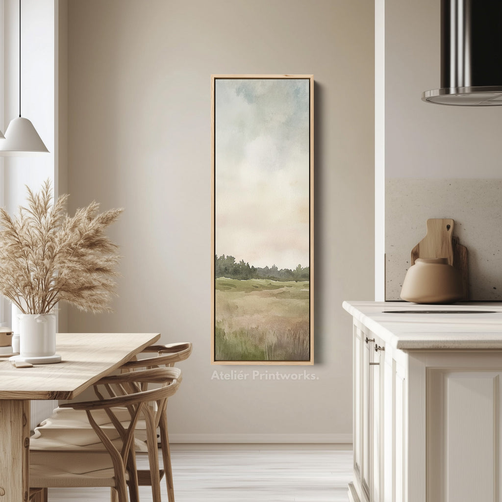 Watercolour Landscape Long Narrow Vertical Wall Art
