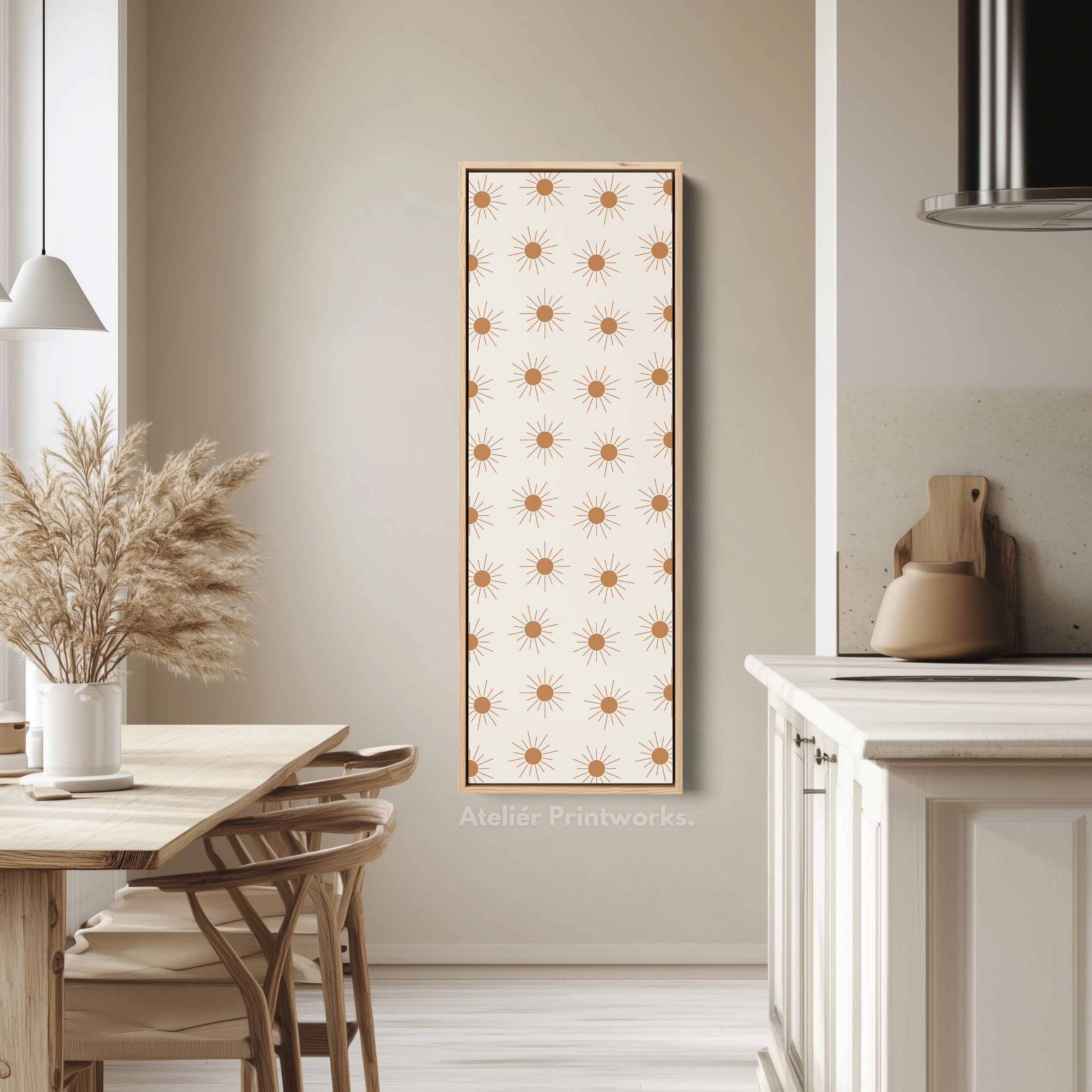 Vertical Long Wall Art Boho Sun Wall Art