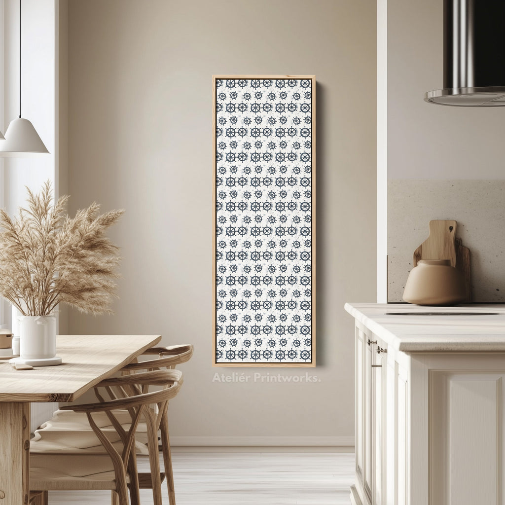 Vertical Long Wall Art Ships Wheel Wall Art