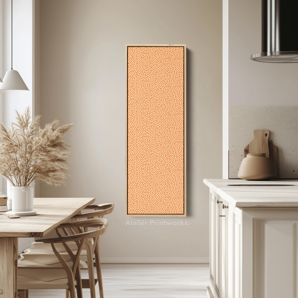 Vertical Long Wall Art Yellow & Red Pattern