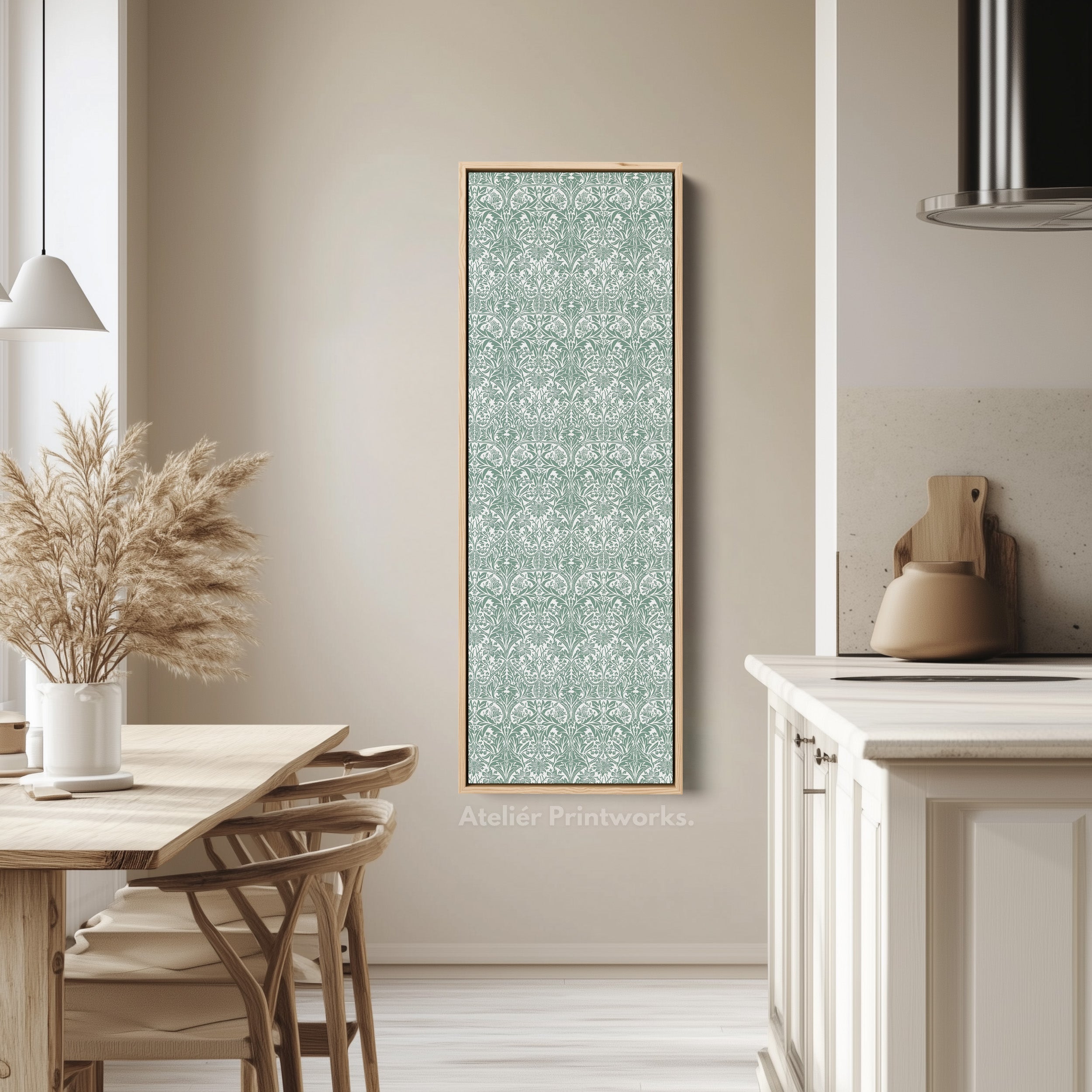 Vertical Long Narrow Wall Art William Morris Bluebell