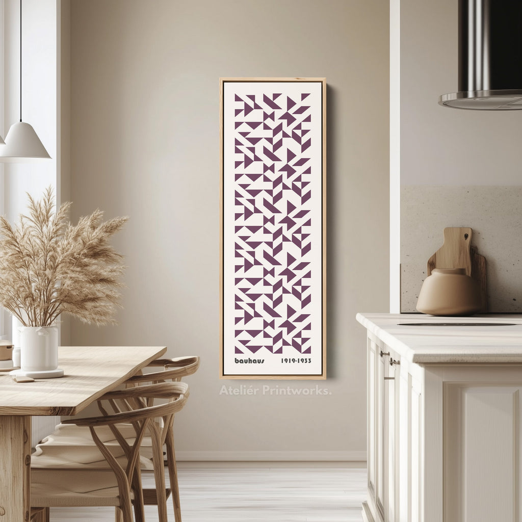 Bauhaus Retro Mid Century Geometric Long Vertical Wall Art