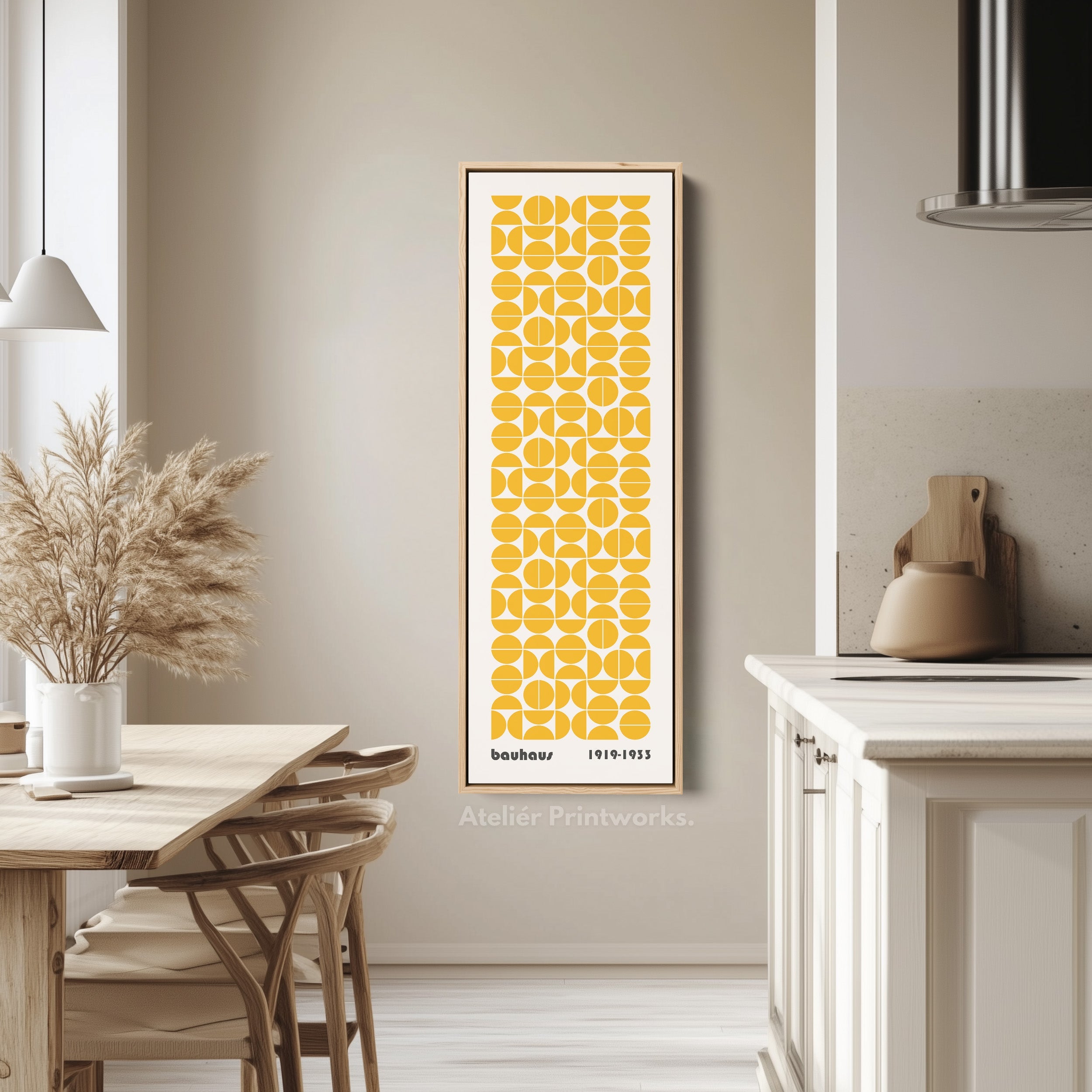 Yellow Bauhaus Vertical Retro Wall Decor