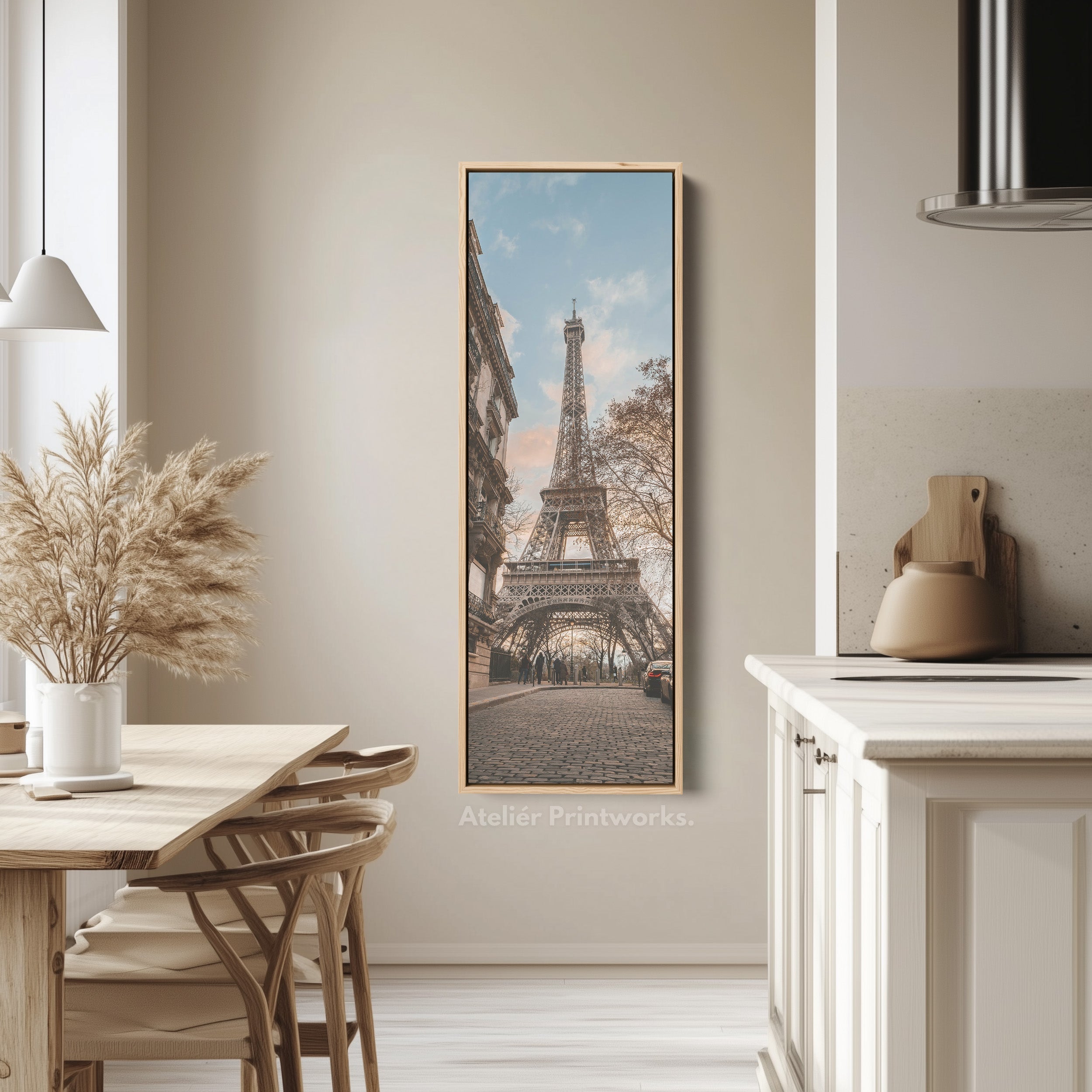 Large Framed Canvas Vertical Wall Art Eiffel Tower