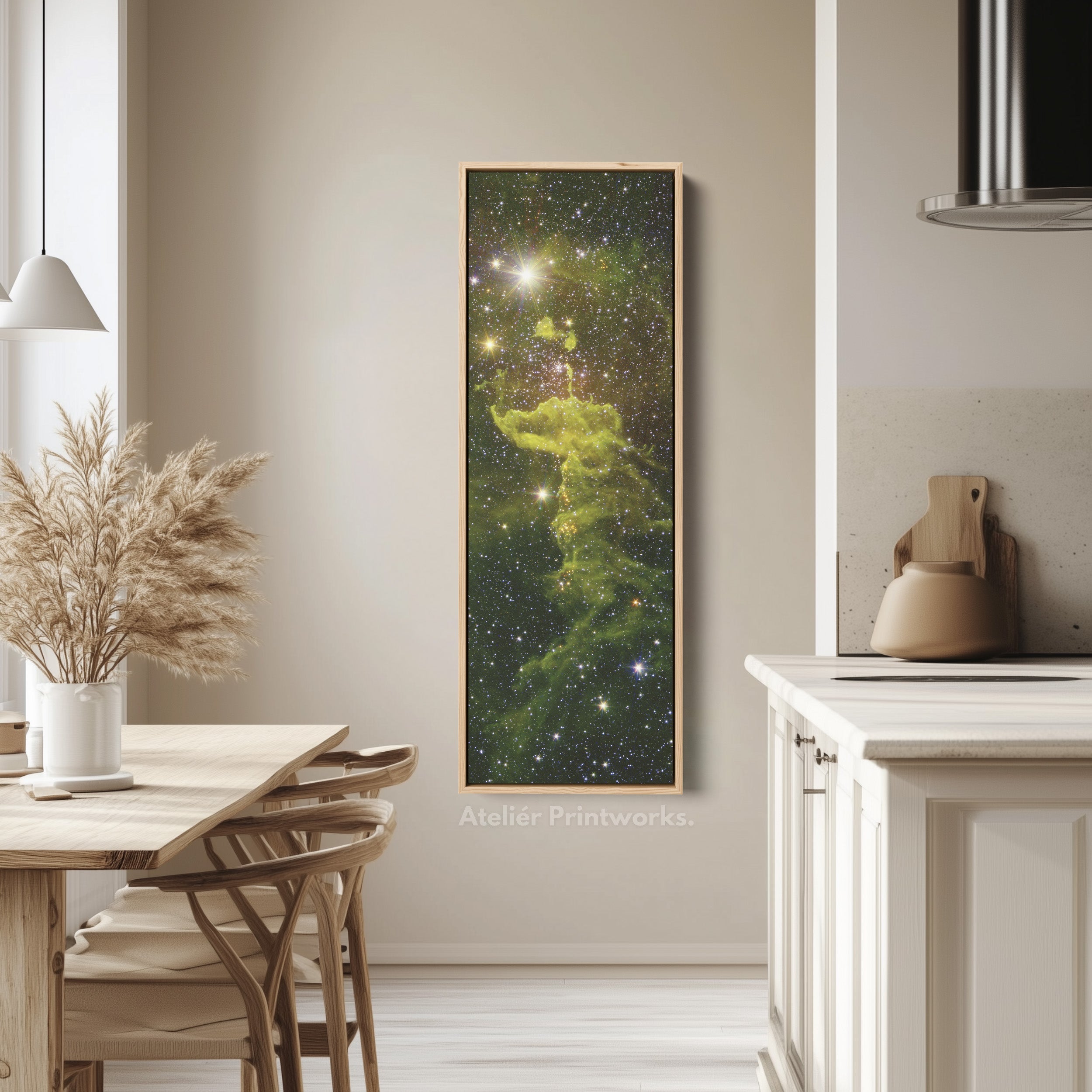 Large Framed Canvas Vertical Wall Art Nebula Hubble