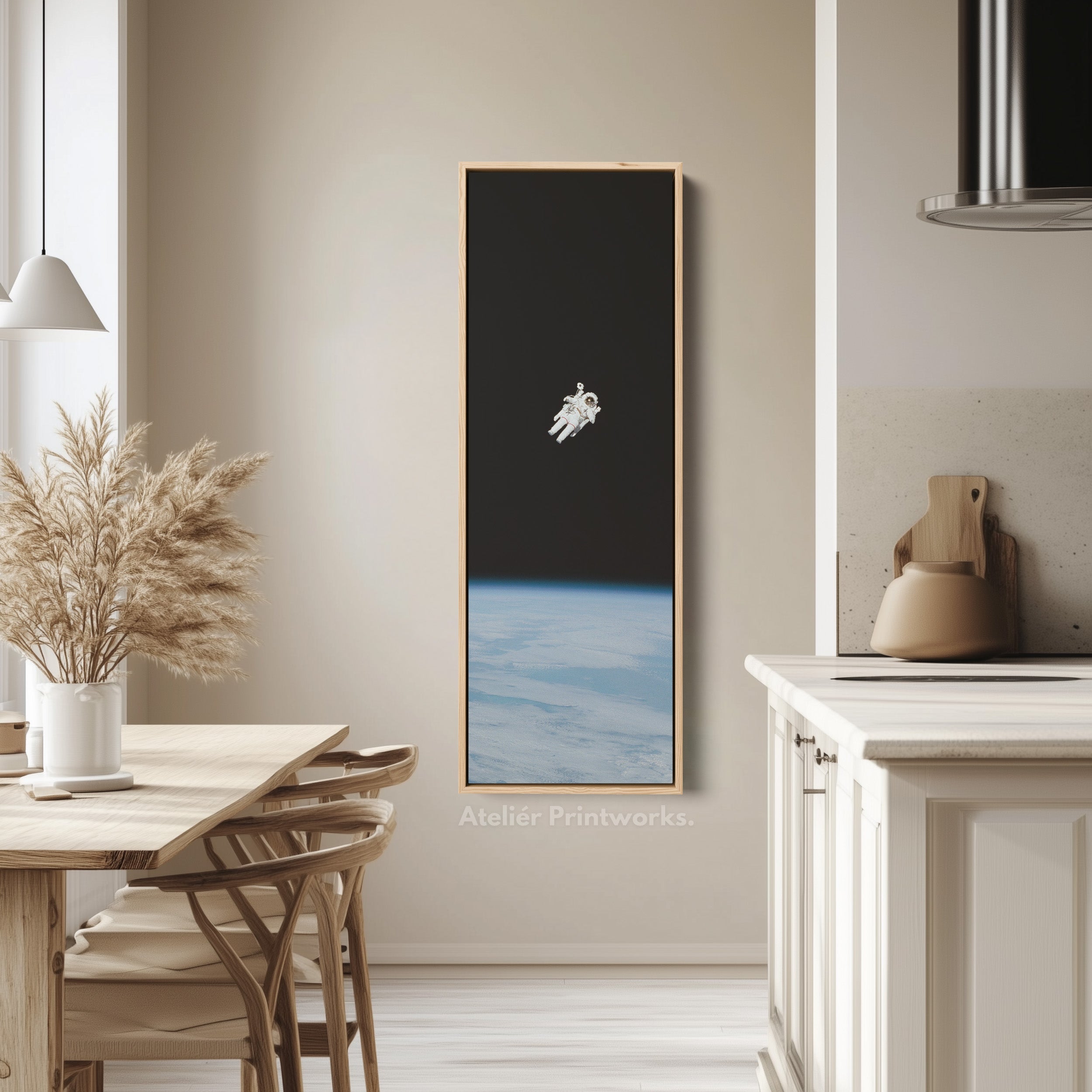 Long Vertical Wall Art Space Walk Astronaut
