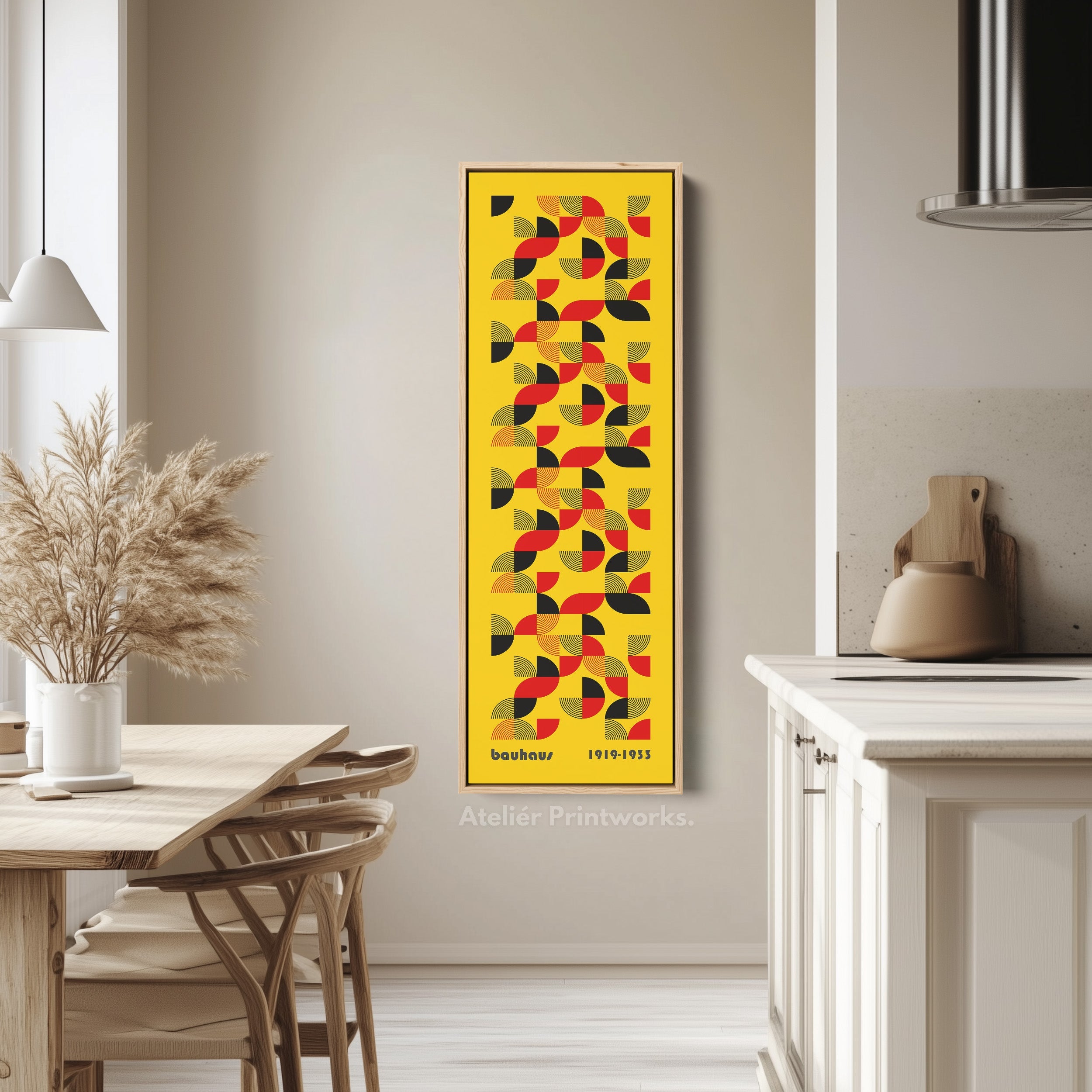 Long Vertical Mid Century Bauhaus Wall Art