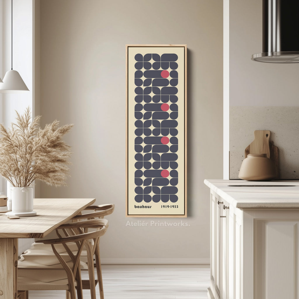 Beige Large Framed Canvas Beige Bauhaus Wall Art