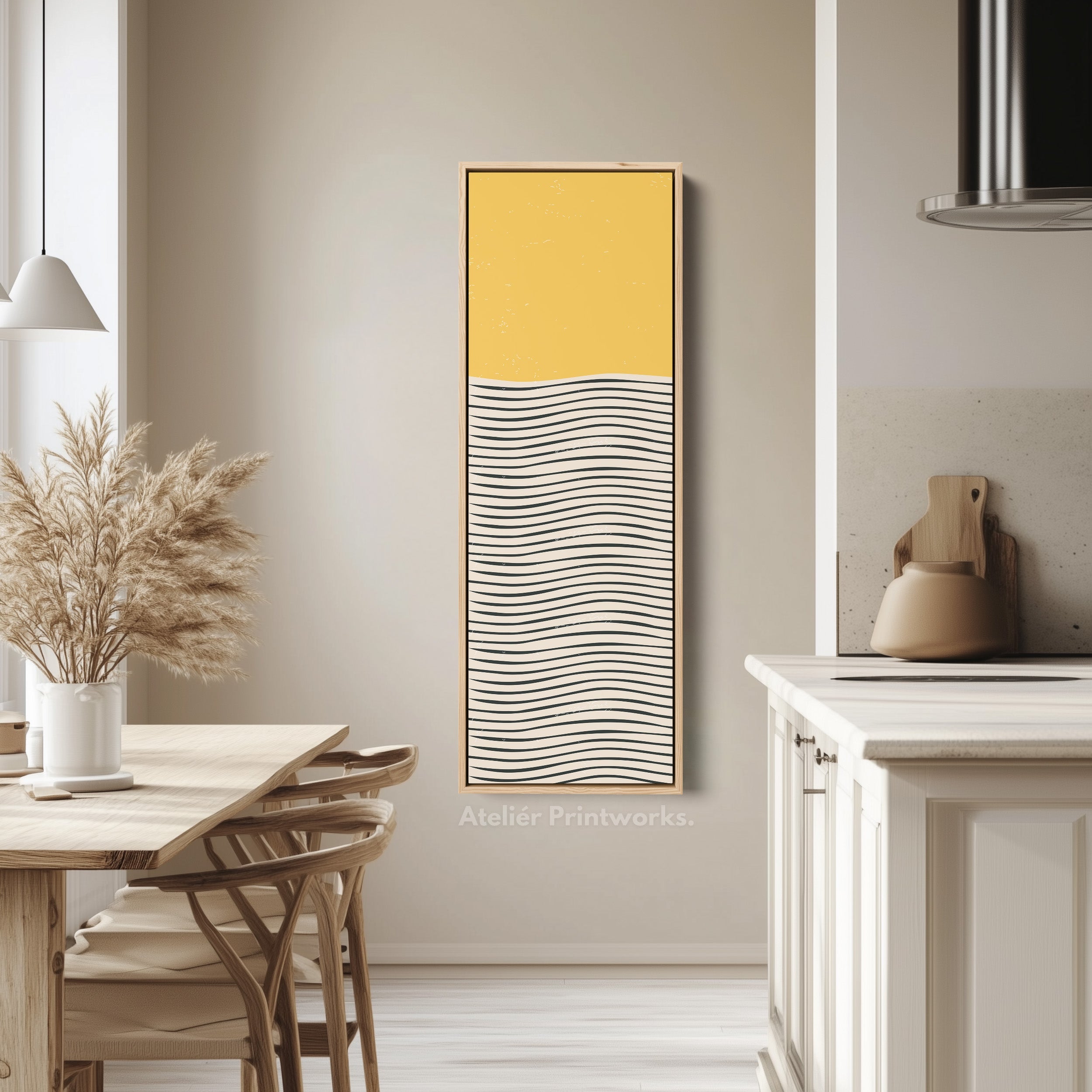 Minimalist Brush Dots Vertical Framed Canvas Wall Art for Bedroom or Office