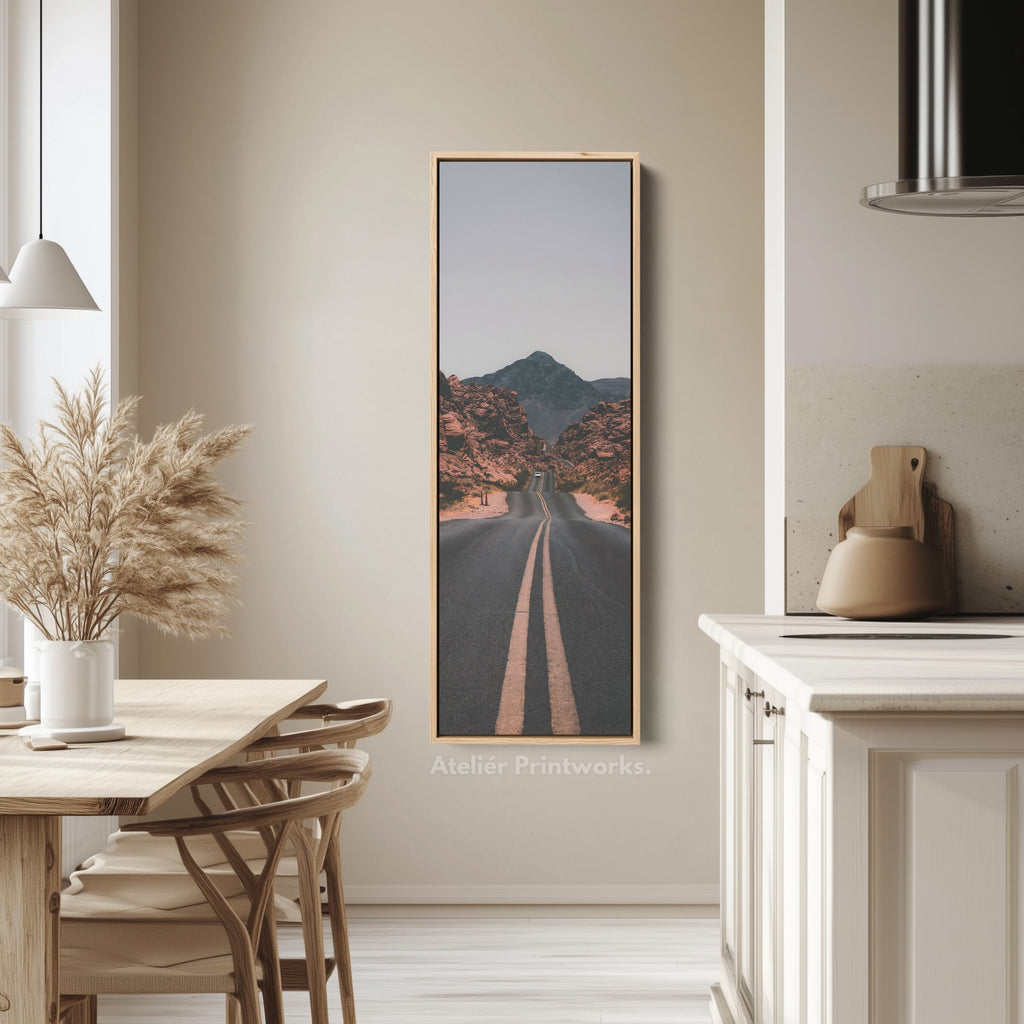 Skinny Wall Art Desert Road Vertical Wall Art For Hallway