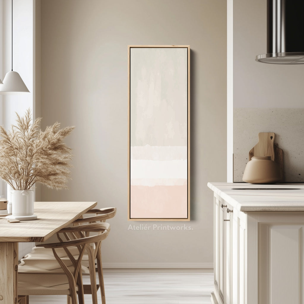 Tall Canvas Wall Art Beige Vertical Framed Canvas For Living Room