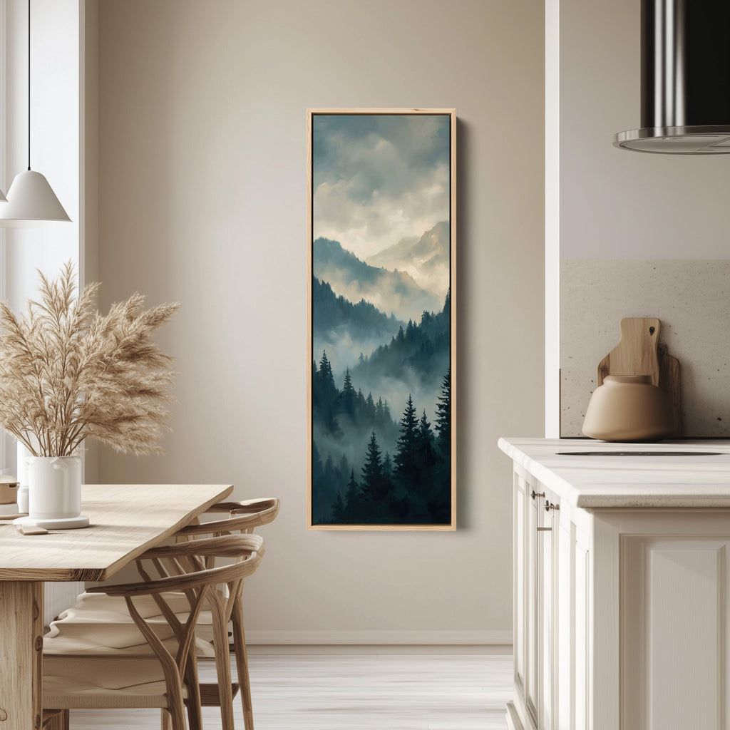Large Wall Art Misty Alpine Forest Oversized Wall Decor For Living Room