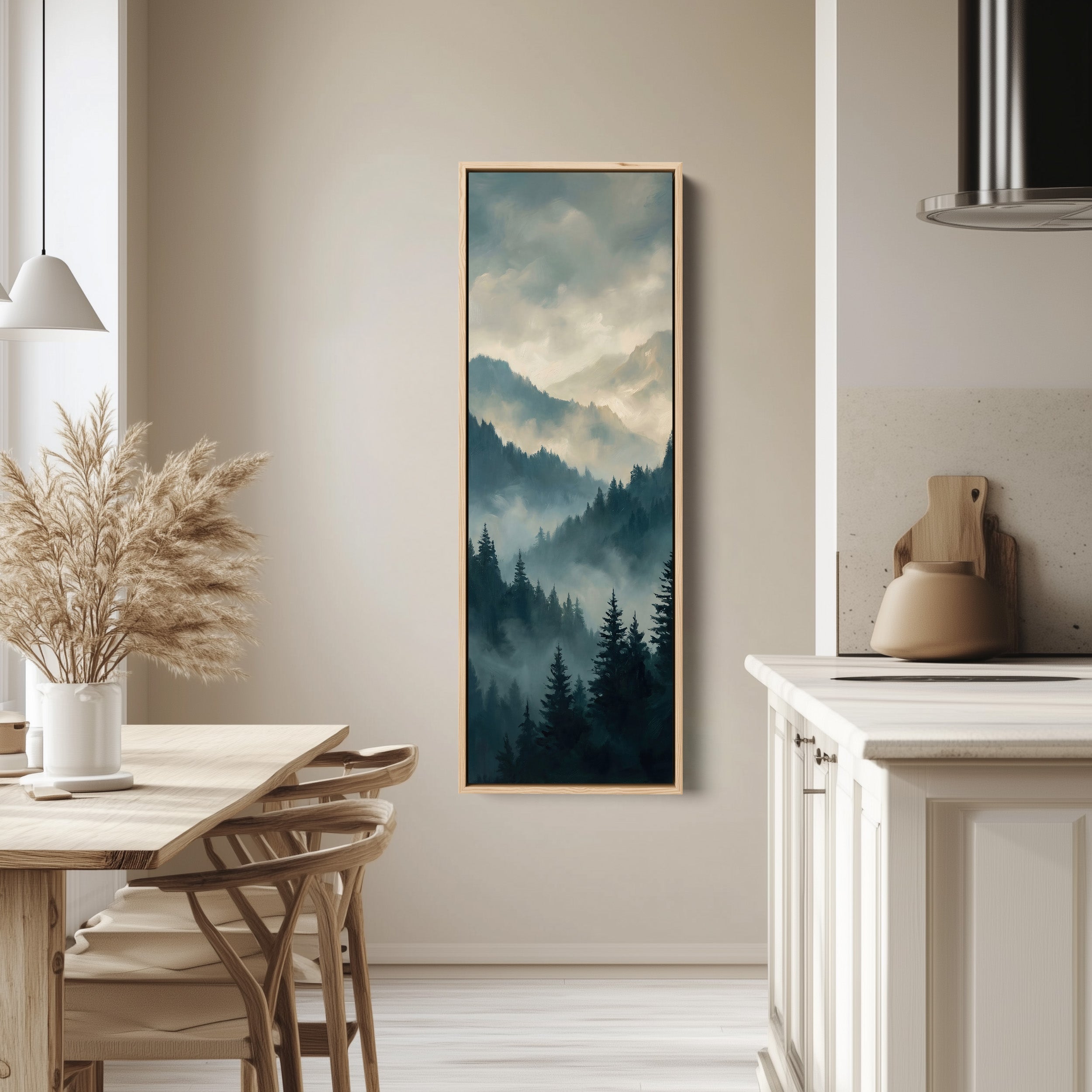 Large Wall Art Misty Alpine Forest Oversized Wall Decor For Living Room