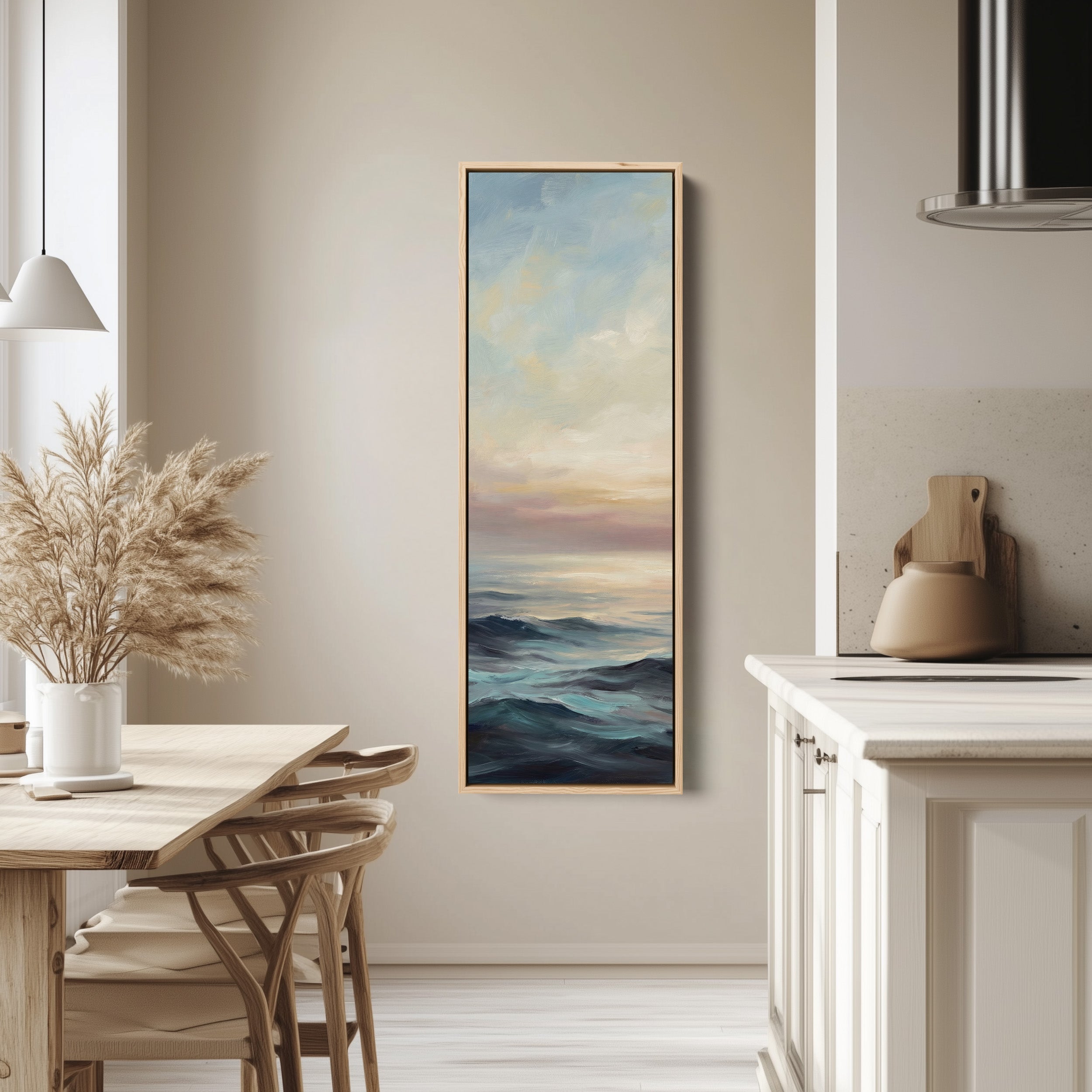 Abstract Sea And Sky Wide Canvas Vertical Canvas Print Office